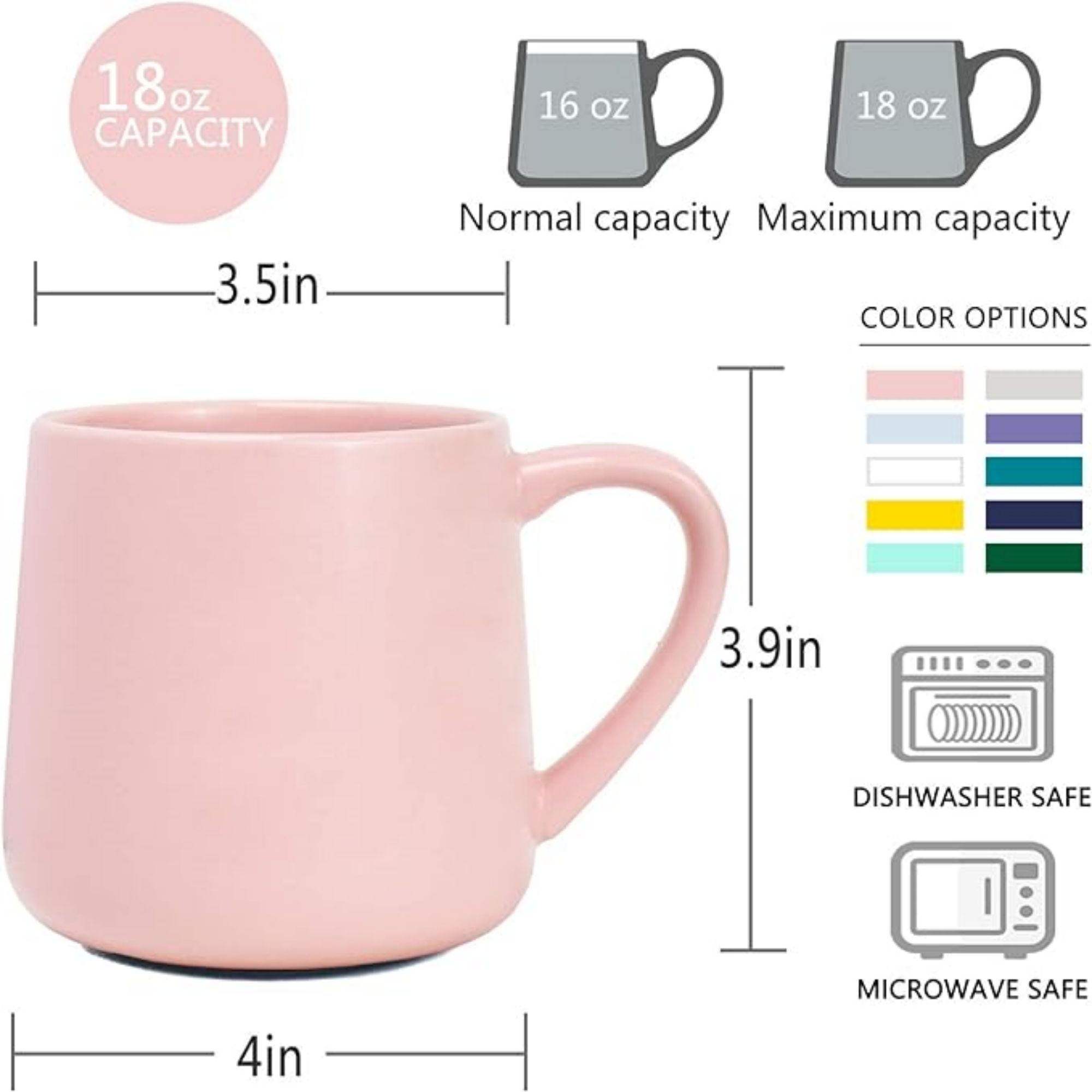 18 oz Glossy Ceramic Mug 5