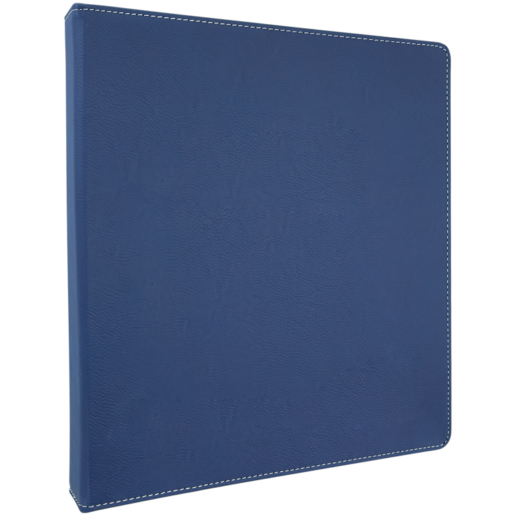 10 1/2"x11 1/2" Blue/Silver Leatherette 3 Ring Binder w/1" Slant Rings 2