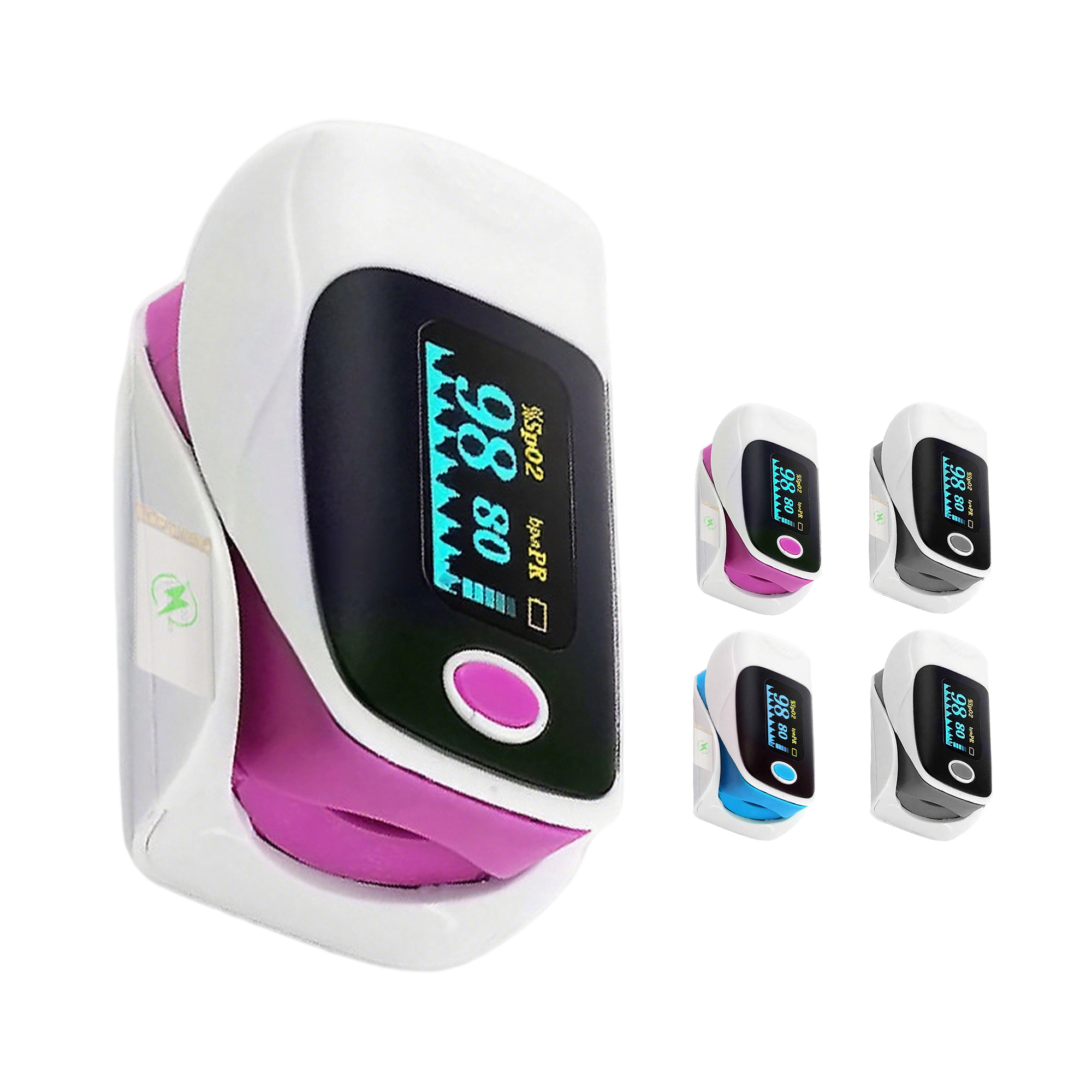 Finger Pulse Oxygen Monitor With Bar Graph 2.5" By 1.4" By 2.4" 2