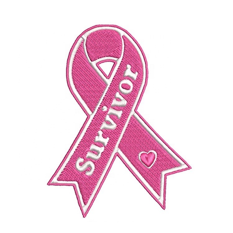 Pink Ribbon Awareness Embroidered Patch 4