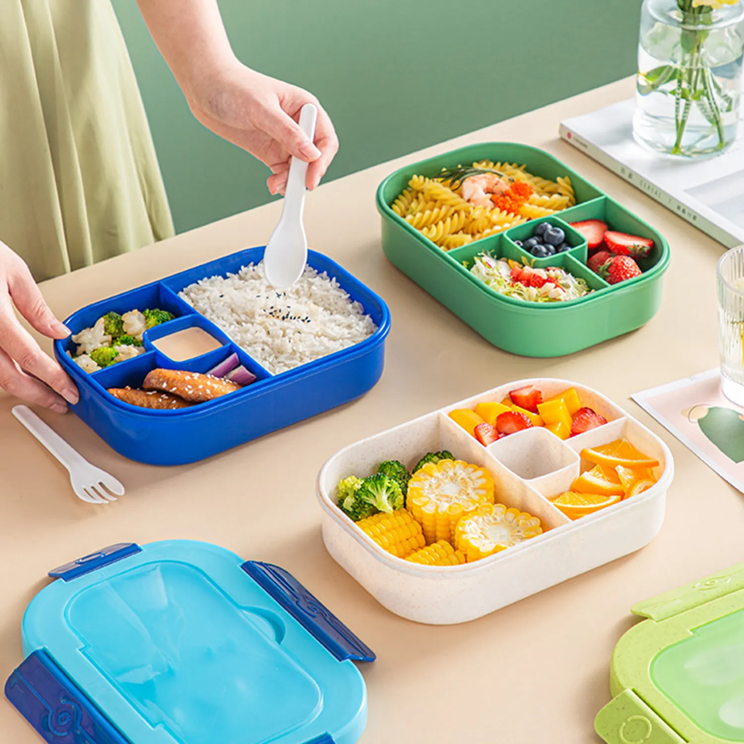 44oz Leak-Proof Kids Bento Lunch Box with 4 Compartments 5