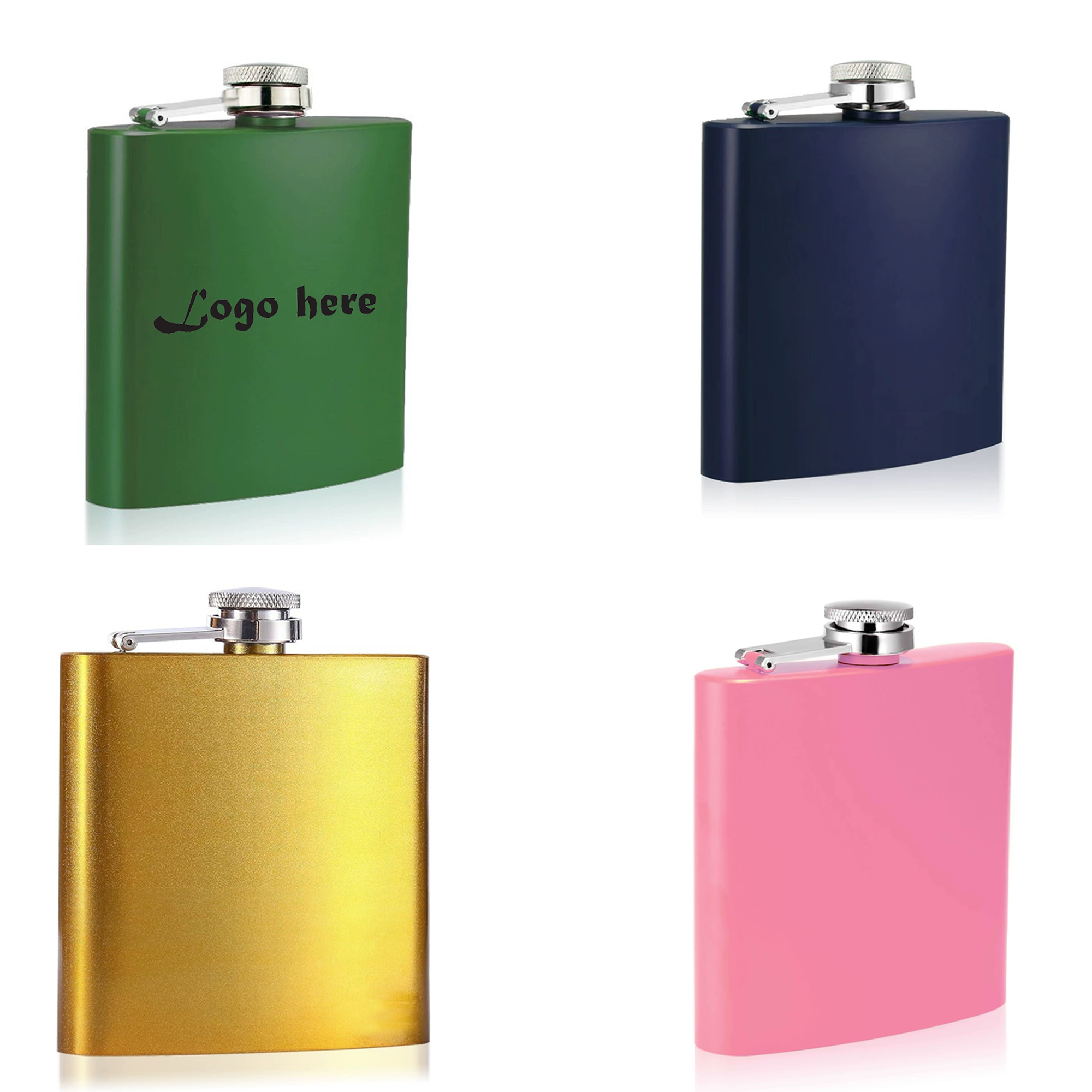 Outdoor 6OZ Portable Stainless Steel Shiny Hip Flask 1