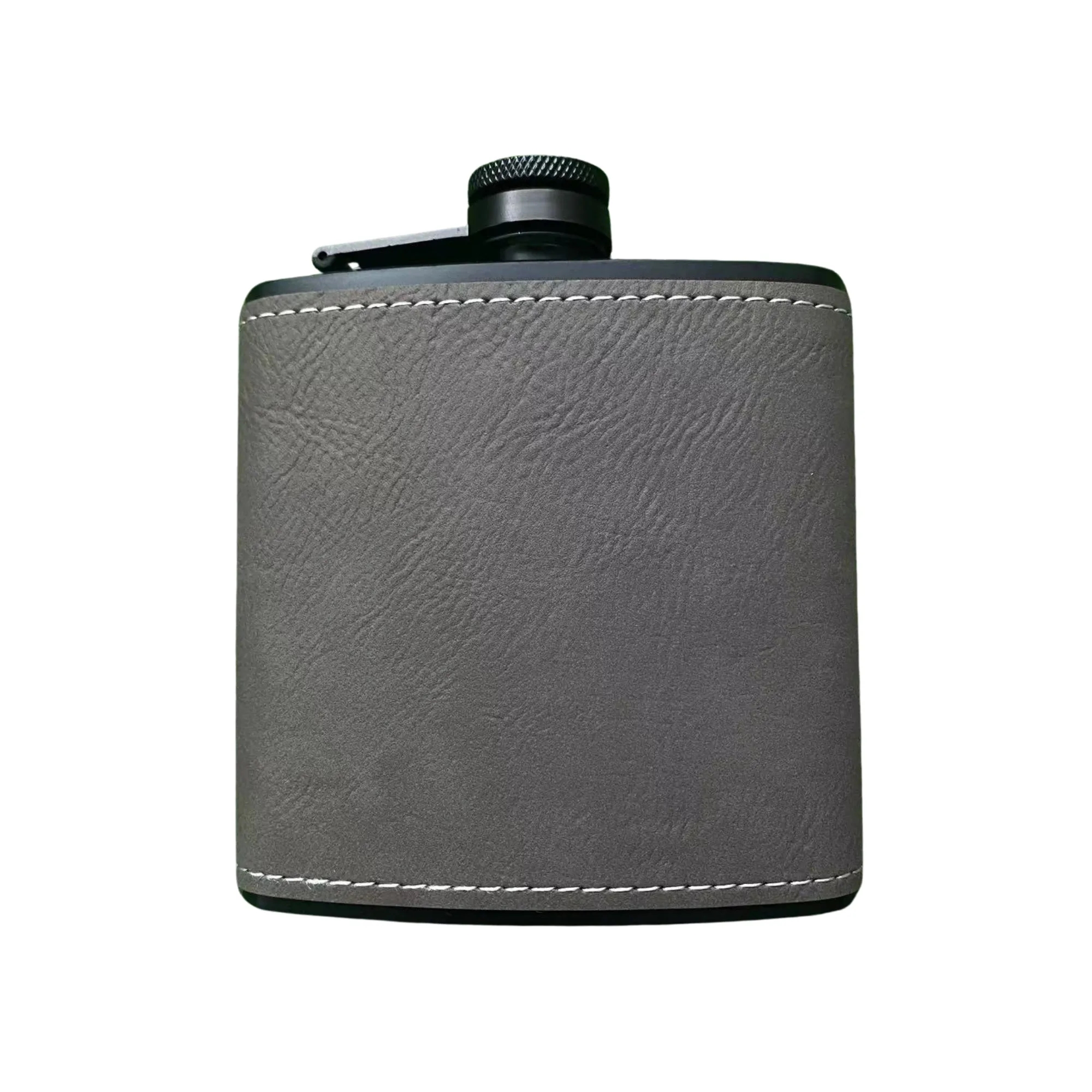 Engraved Leather Hip Flask 6oz 8