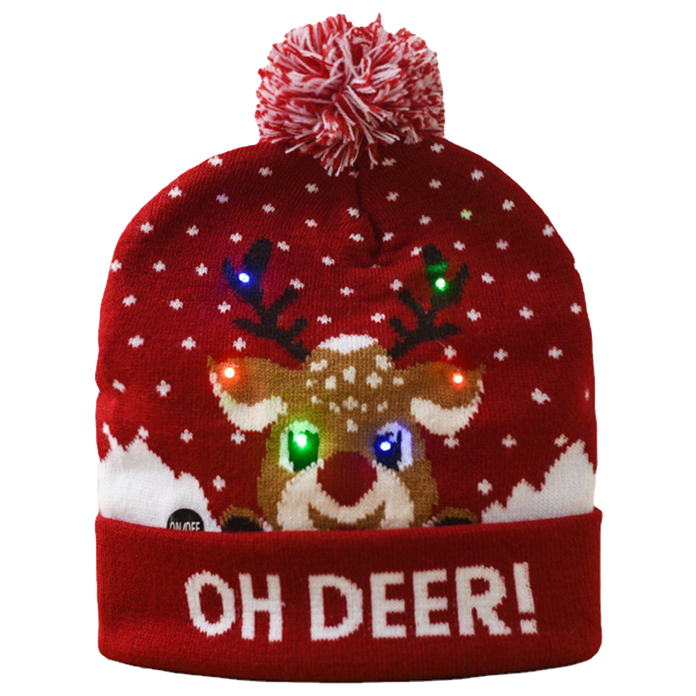 Acrylic Knitted Luminous Christmas Hat With Ball 11