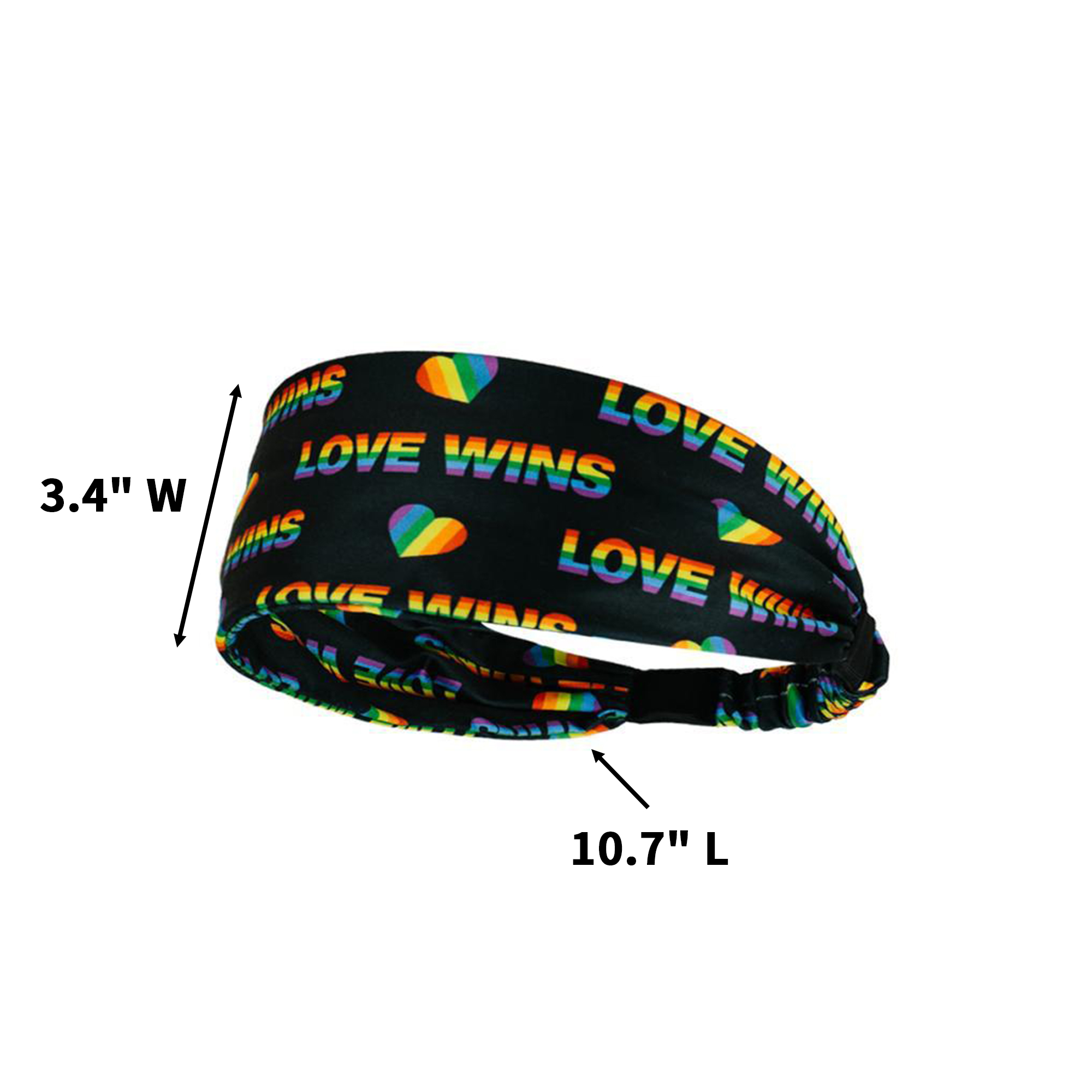 Polyester Rainbow Pride Elastic Headband 9