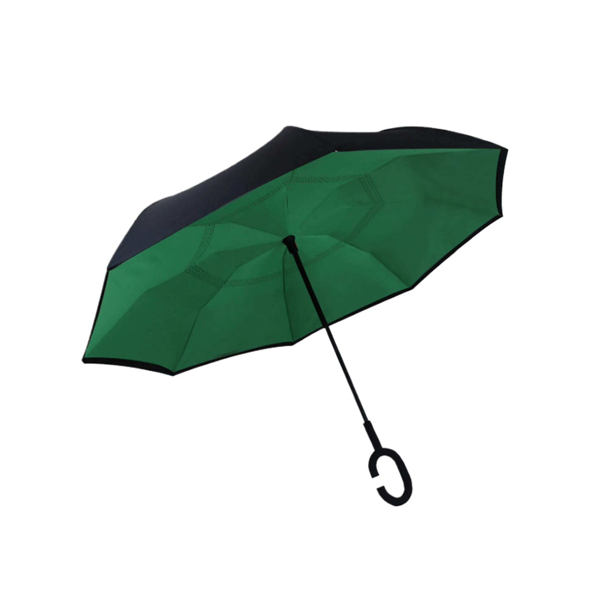 MOQ20 8 Rib C Handle Double Layer Reverse Umbrella 1