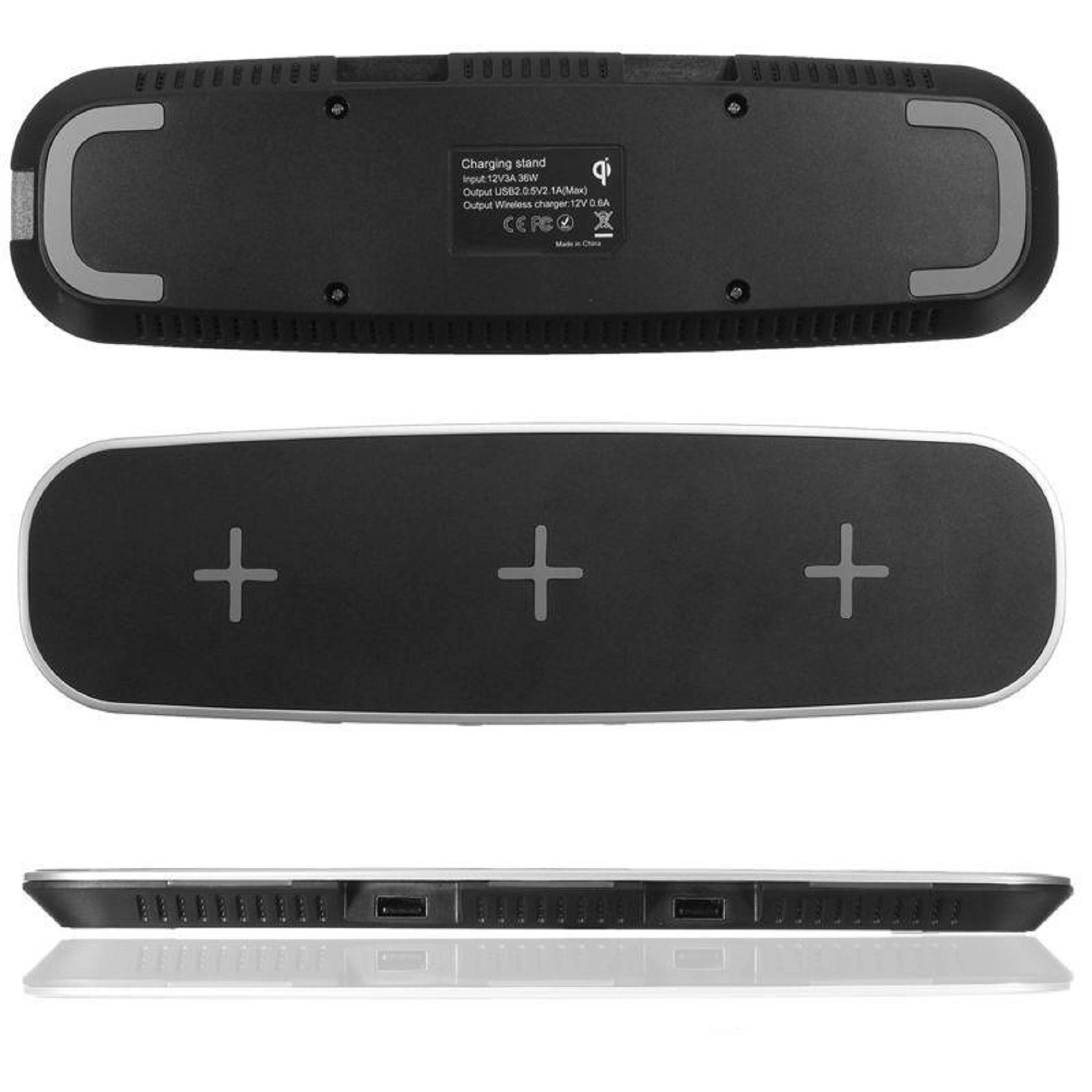 3 in 1 Dual USB 5W Qi Wireless Charger 4