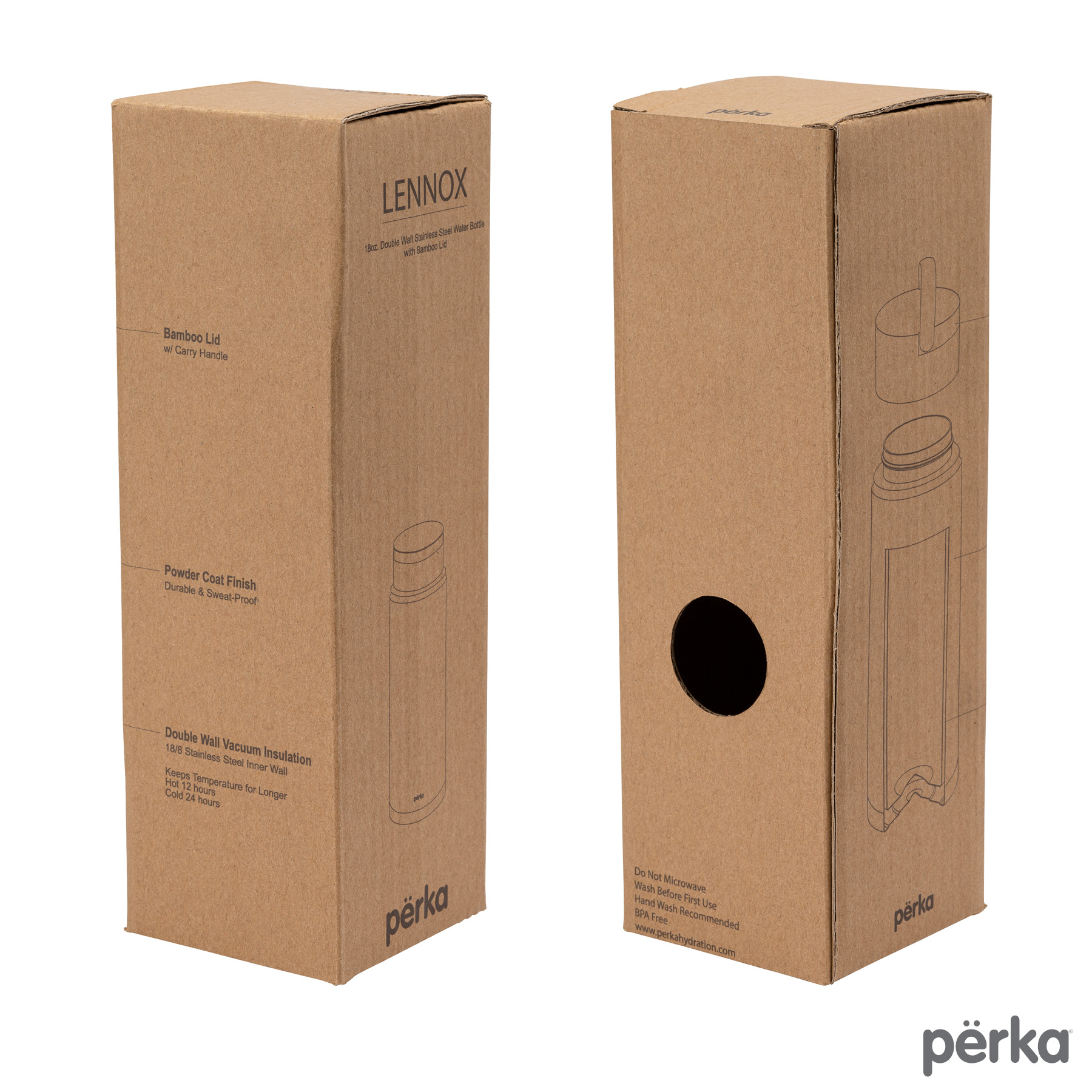 Perka® Lennox 18 oz. Double Wall, Stainless Steel Bottle 19