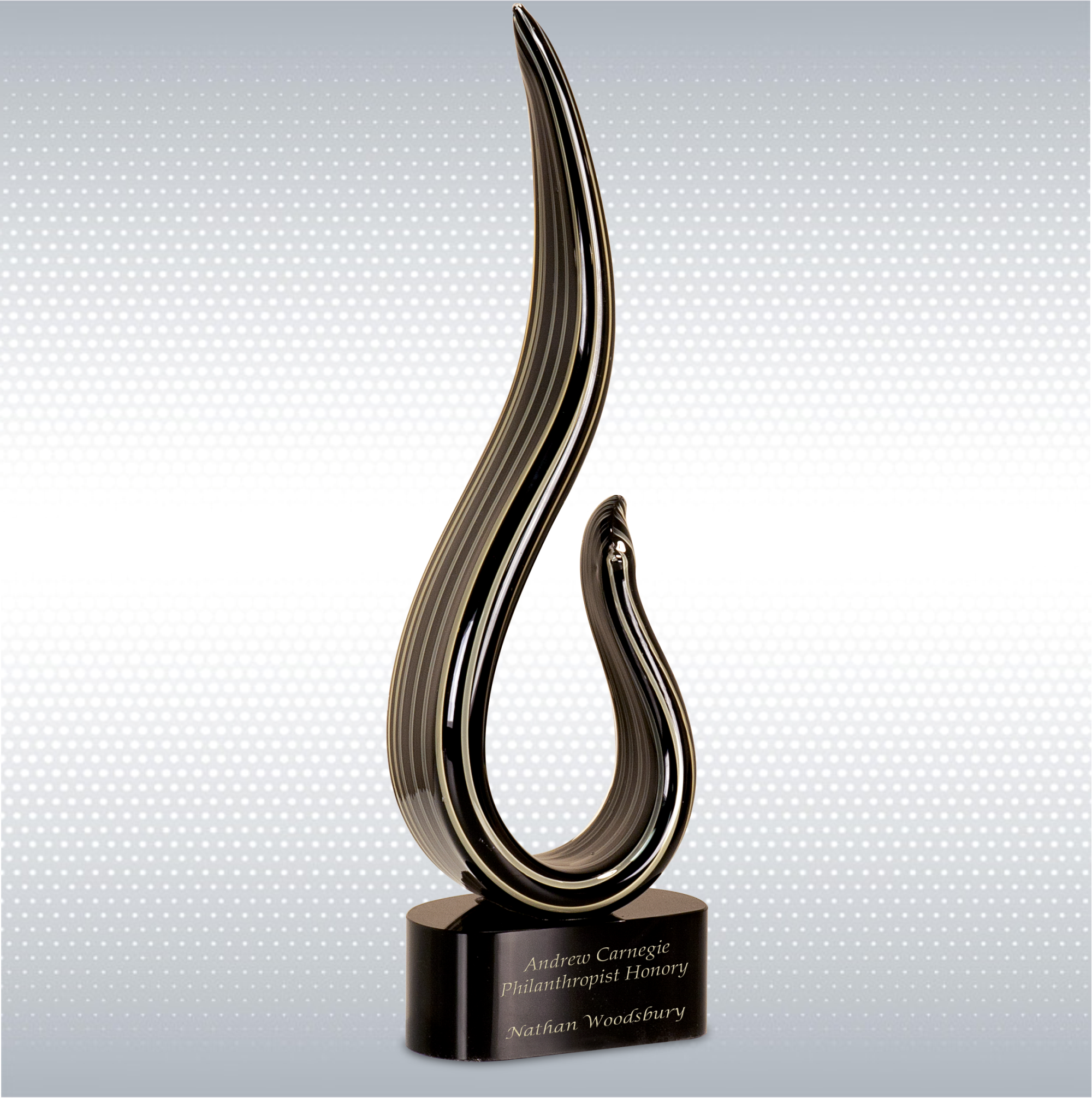 Black/Gold Curve Art Glass 4