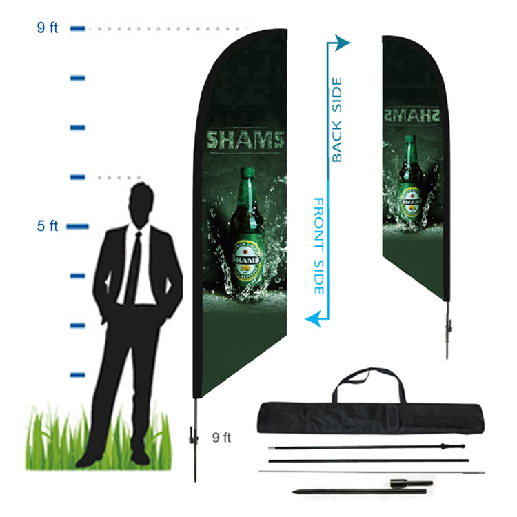 9 ft. Angled Advertising Flag Kit 2 (Double Sided) 2