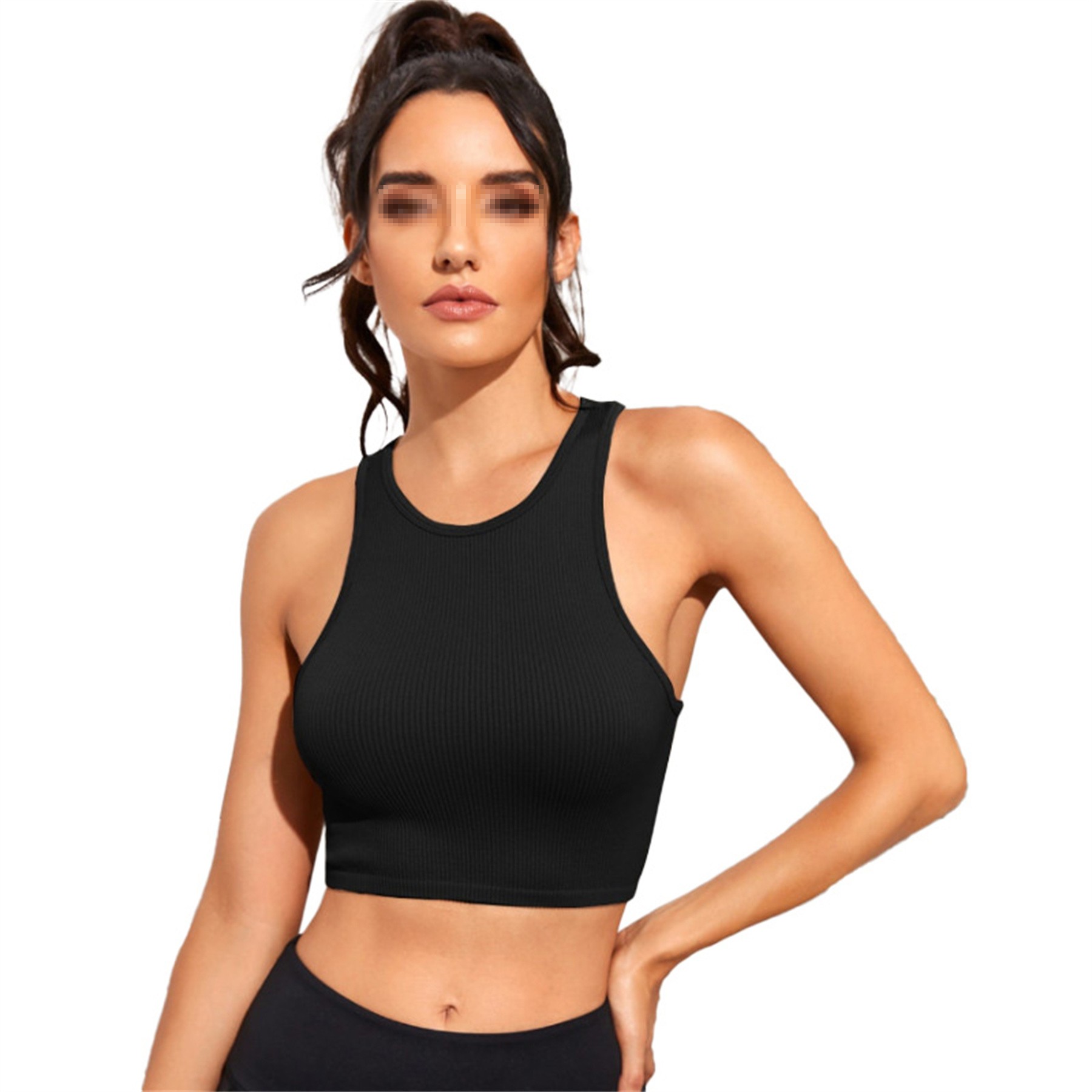 Womens Ribbed Longline Sports Bra 18