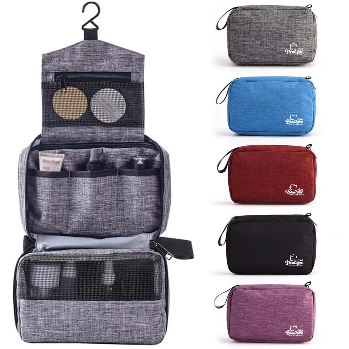 Unisex Portable Durable Foldable Hanging Travel Toiletry Bag 3