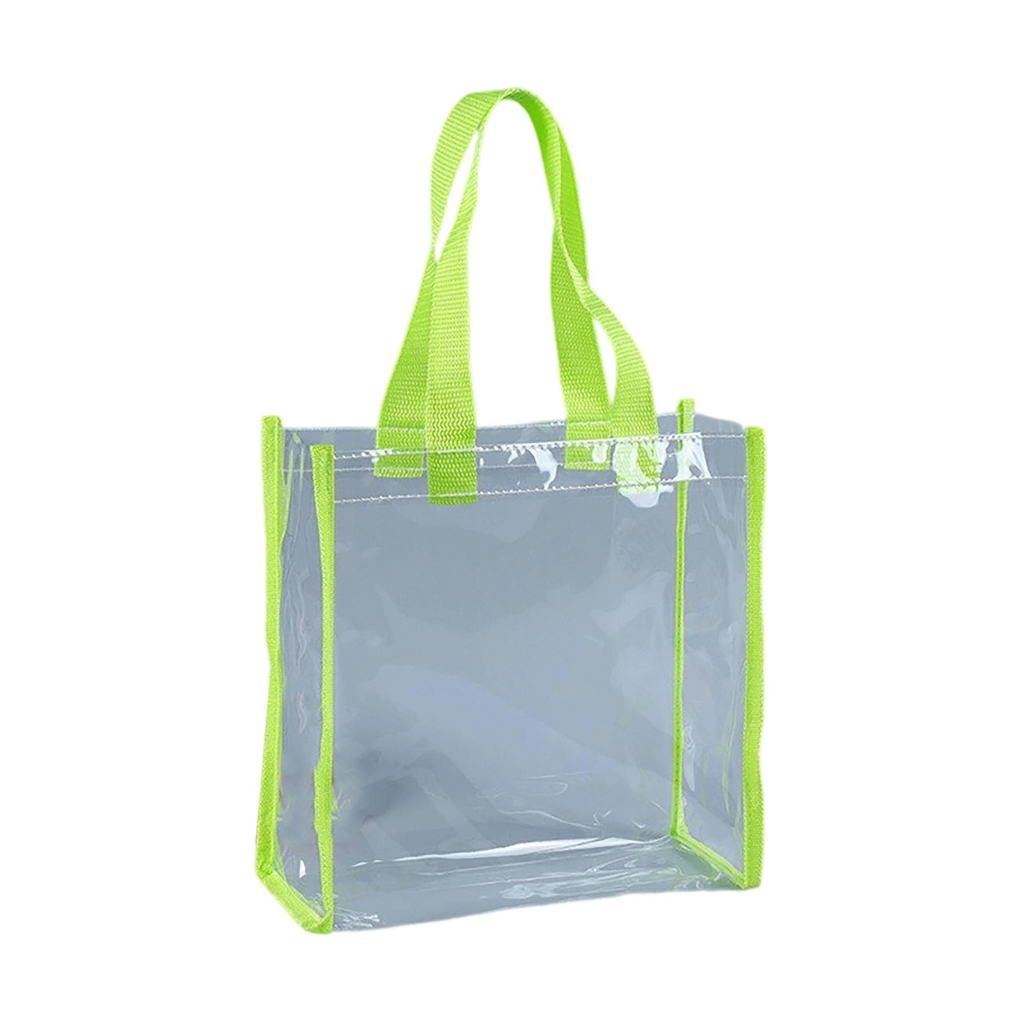 Vinyl Clear Tote Bag With Colored Shoulder Straps 10