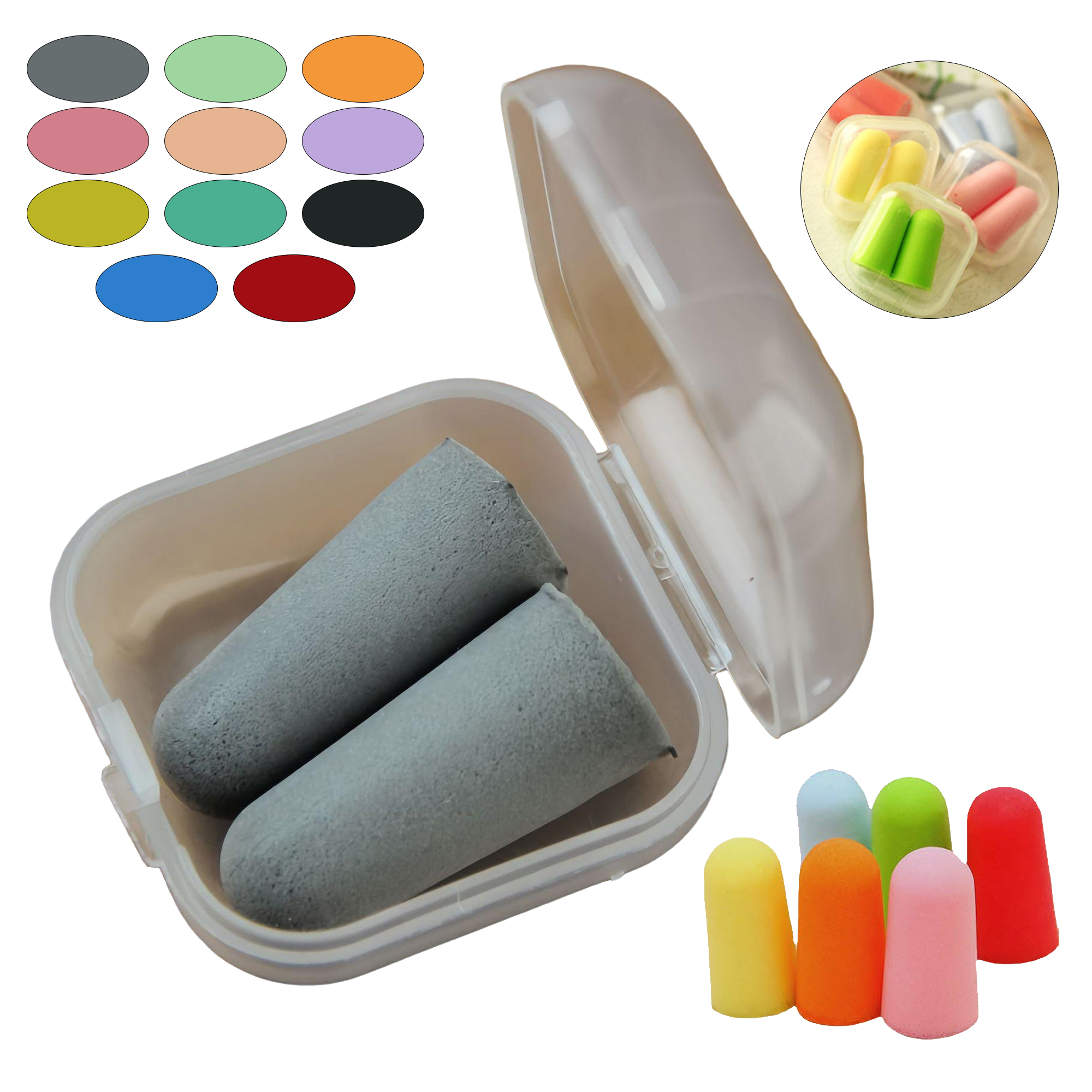 PU Foam Earplugs with Plastic Storage Case 13