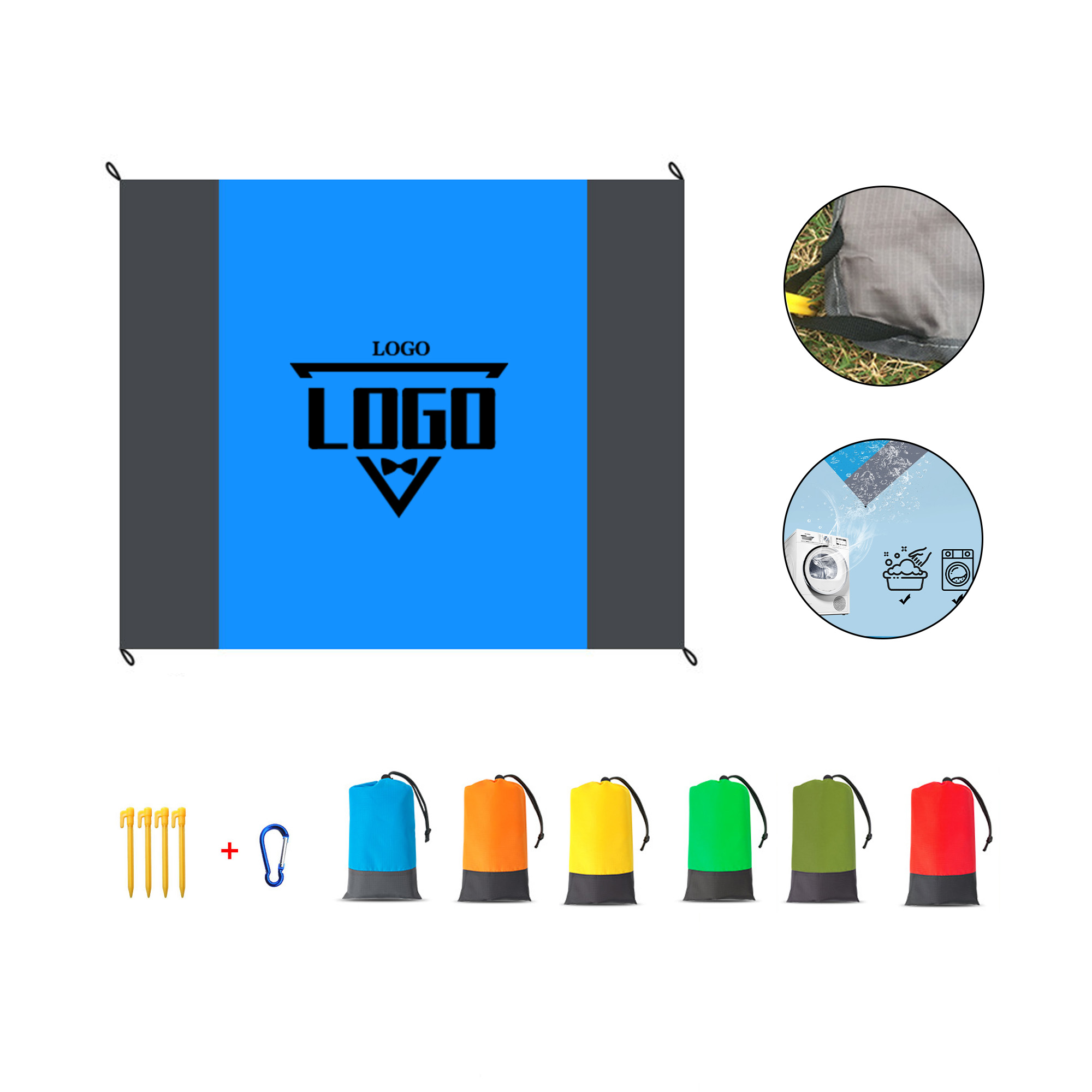 Extra Large Picnic Outdoor Blanket 79" X 83" 2