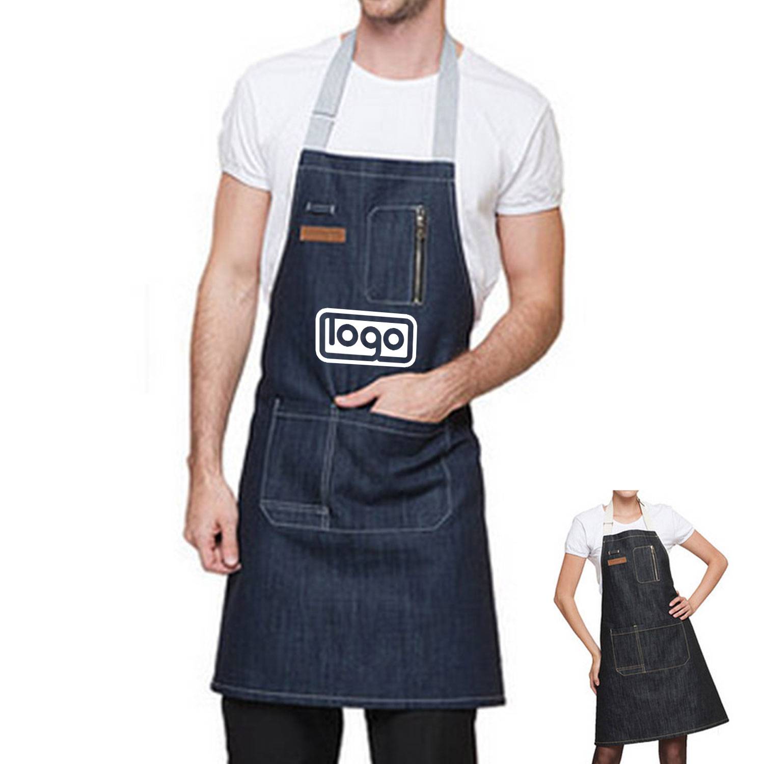 Denim Apron with Pocket 5