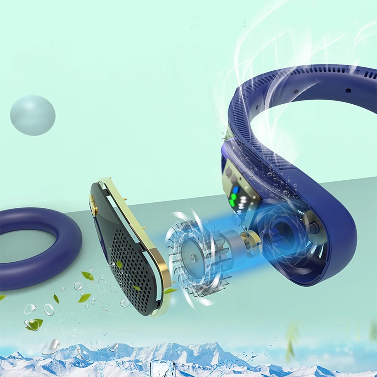 Hanging Neck Fan USB Negative Ion Air Cooler 4