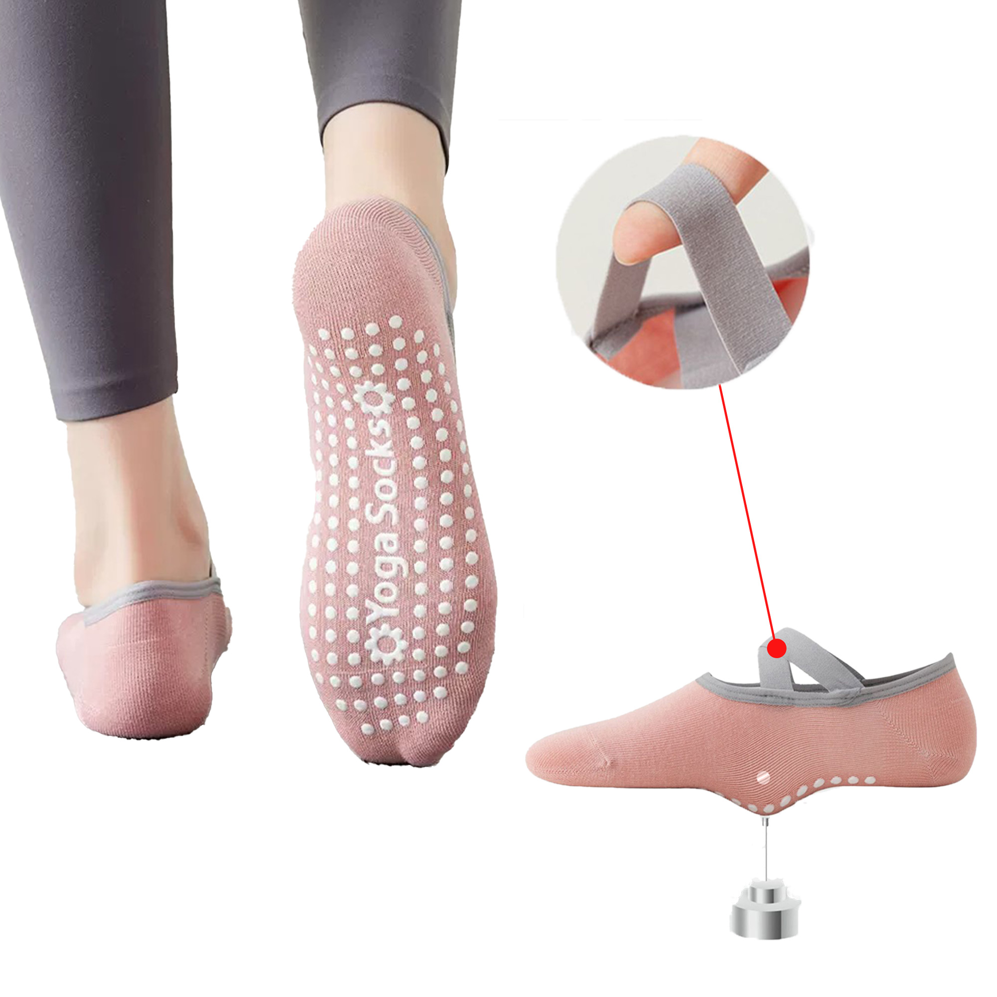 Non Slip Sock with Straps 2