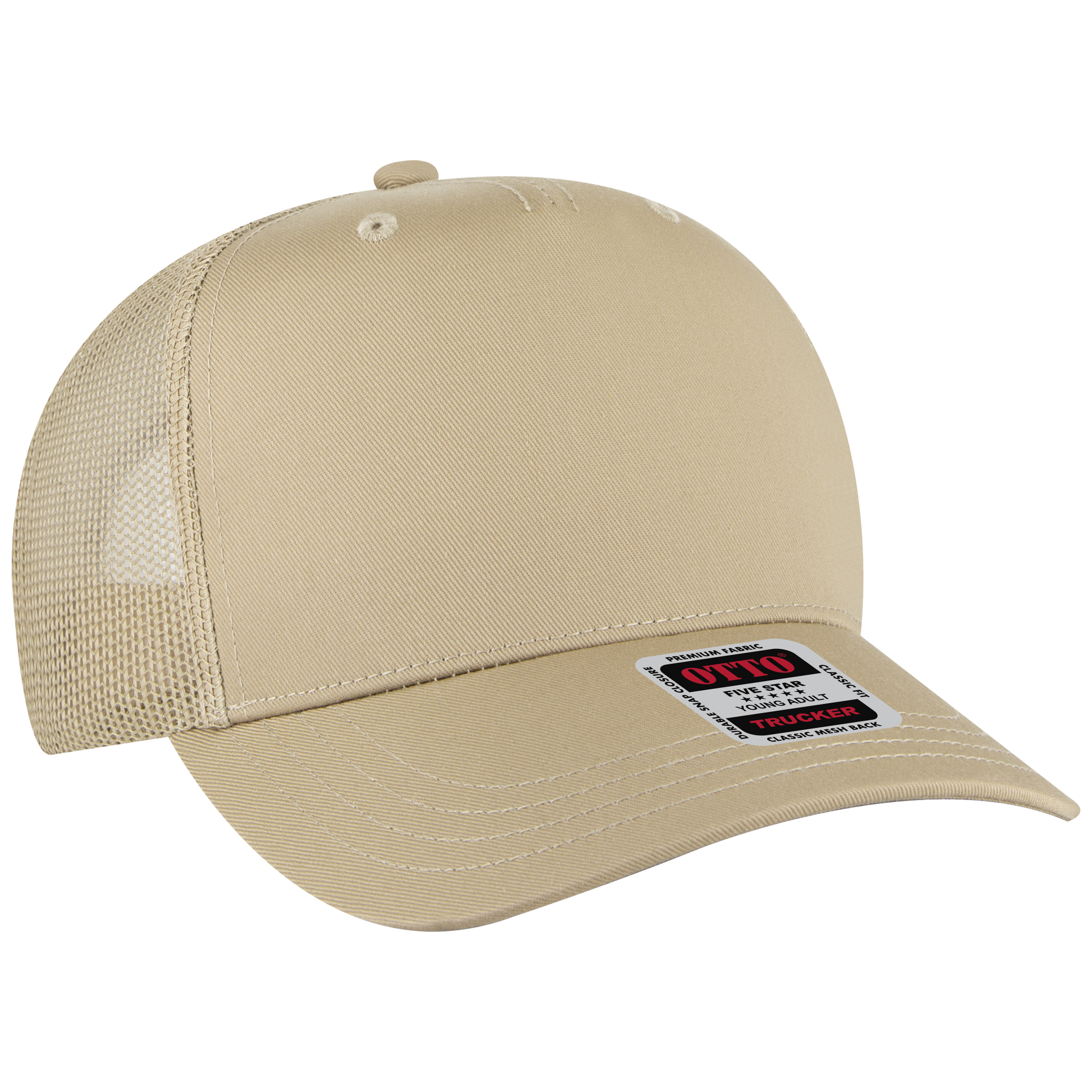 OTTO CAP® 5 Panel Mid Profile Mesh Back Trucker Hat 22