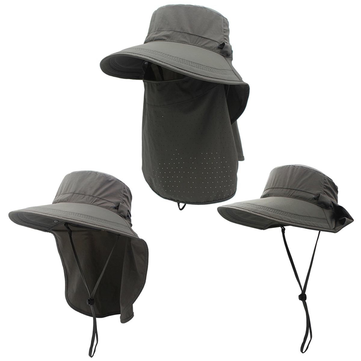 Face Cover Summer Neck Flap Bucket Hat 2