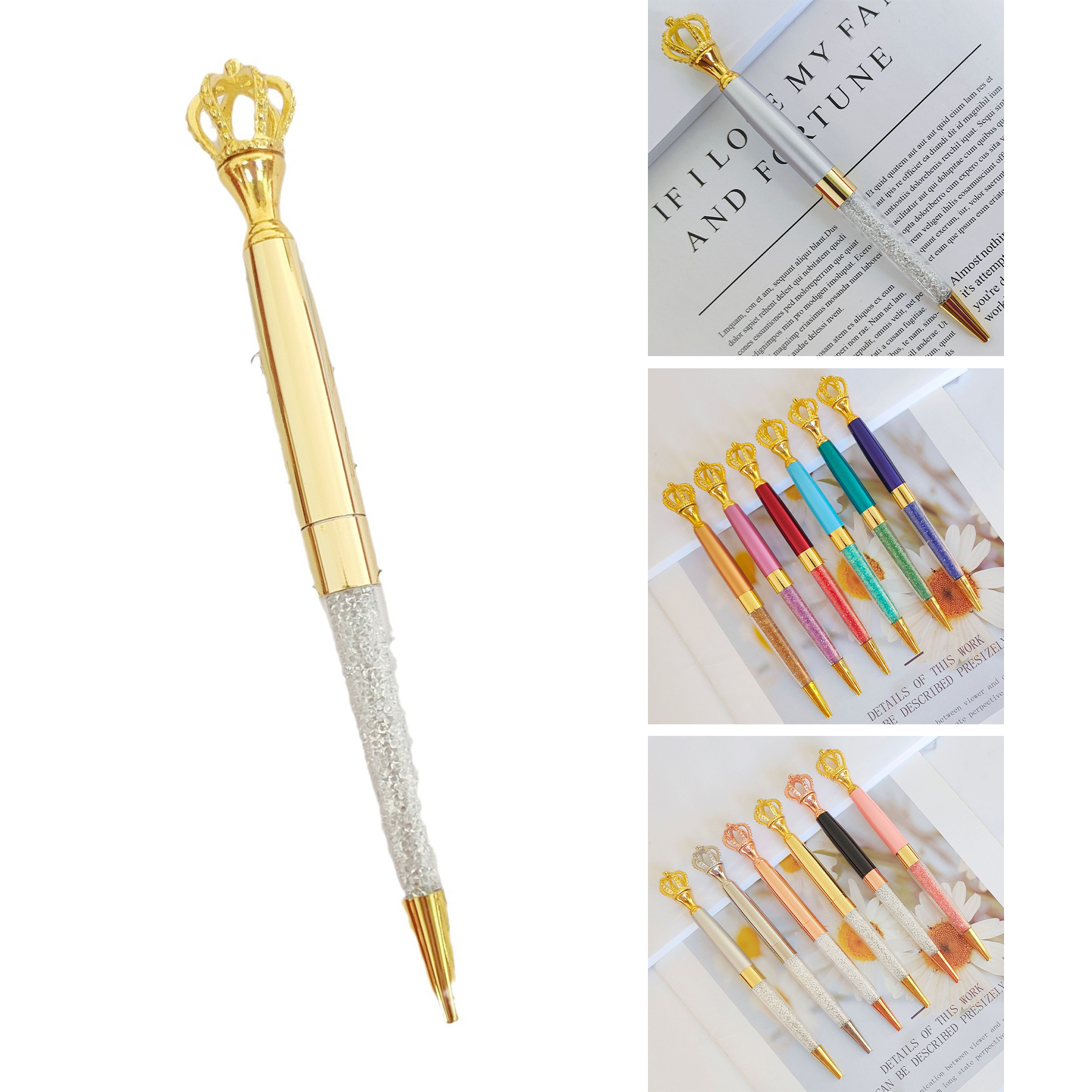 Crown Crystal Metal Pen