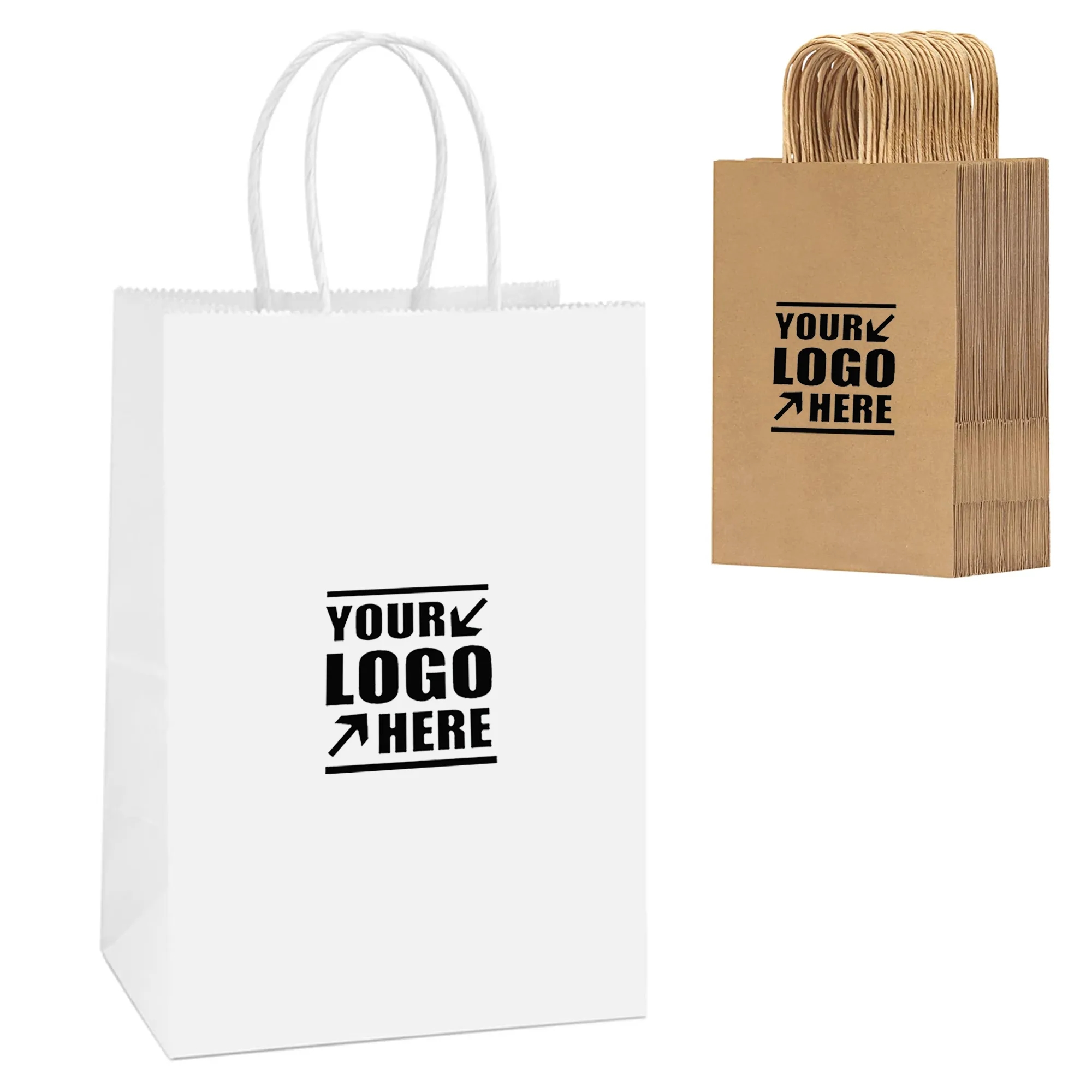Kraft Party Portable Gift Bags with Handles Bulk 2