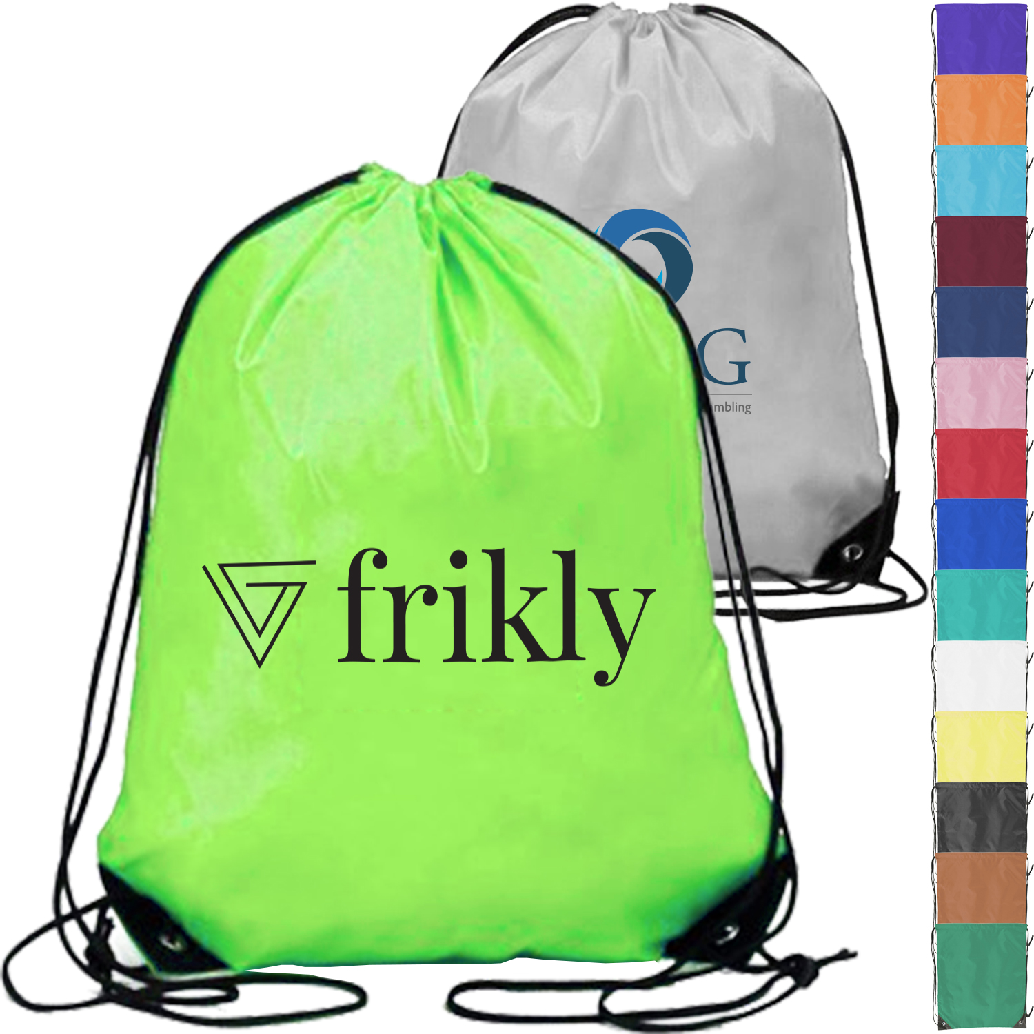 Football Shape Fabric Drawstring w/ Reinforced Corner 3