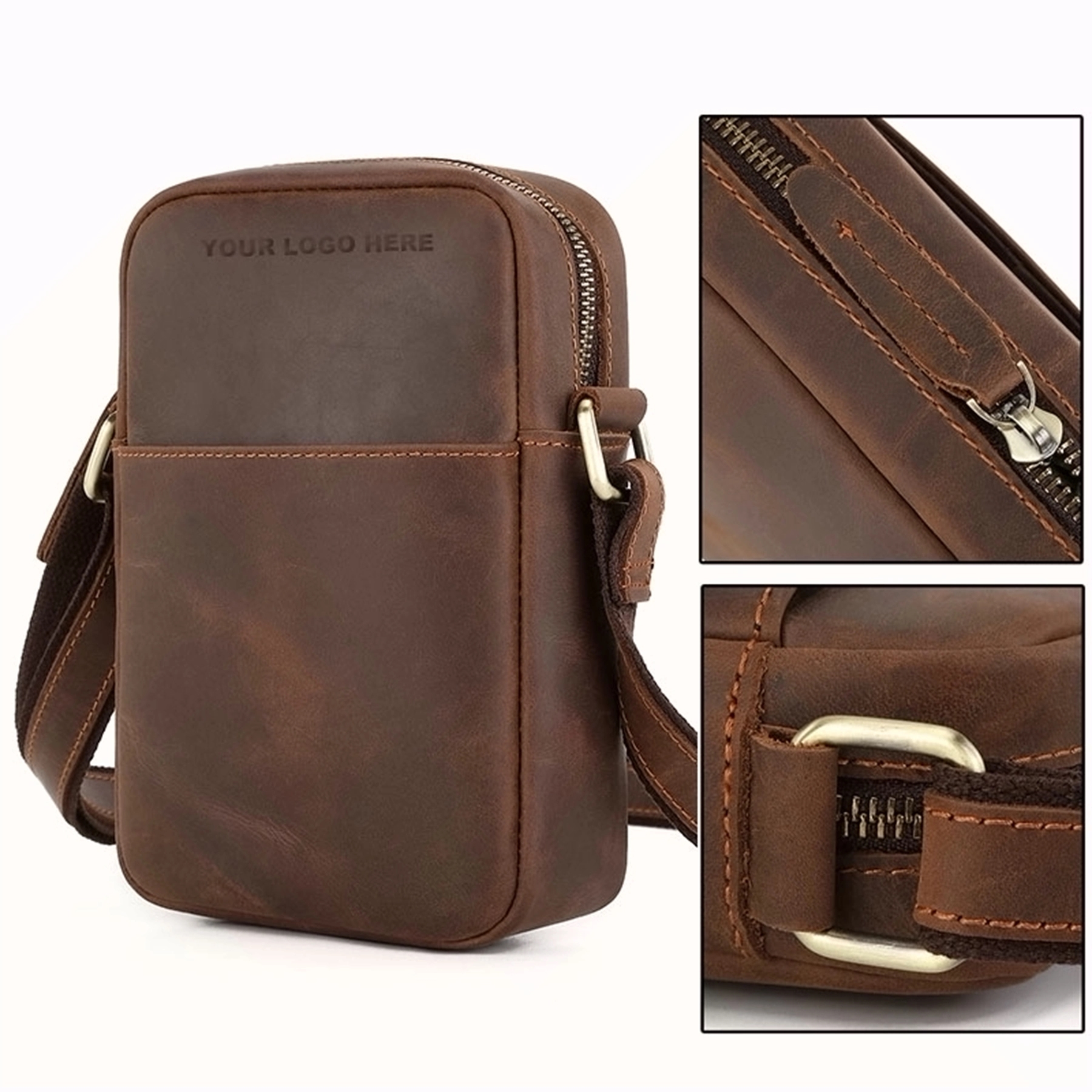 Men'S Genuine Leather Crossbody Bag 2