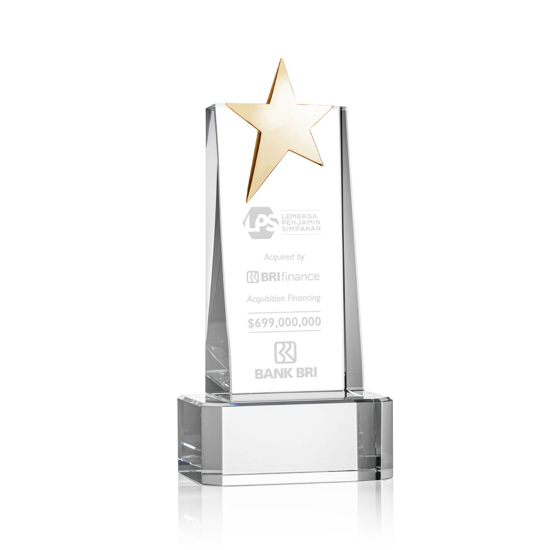 Fanshaw Gold Star Award on Base - Clear 6