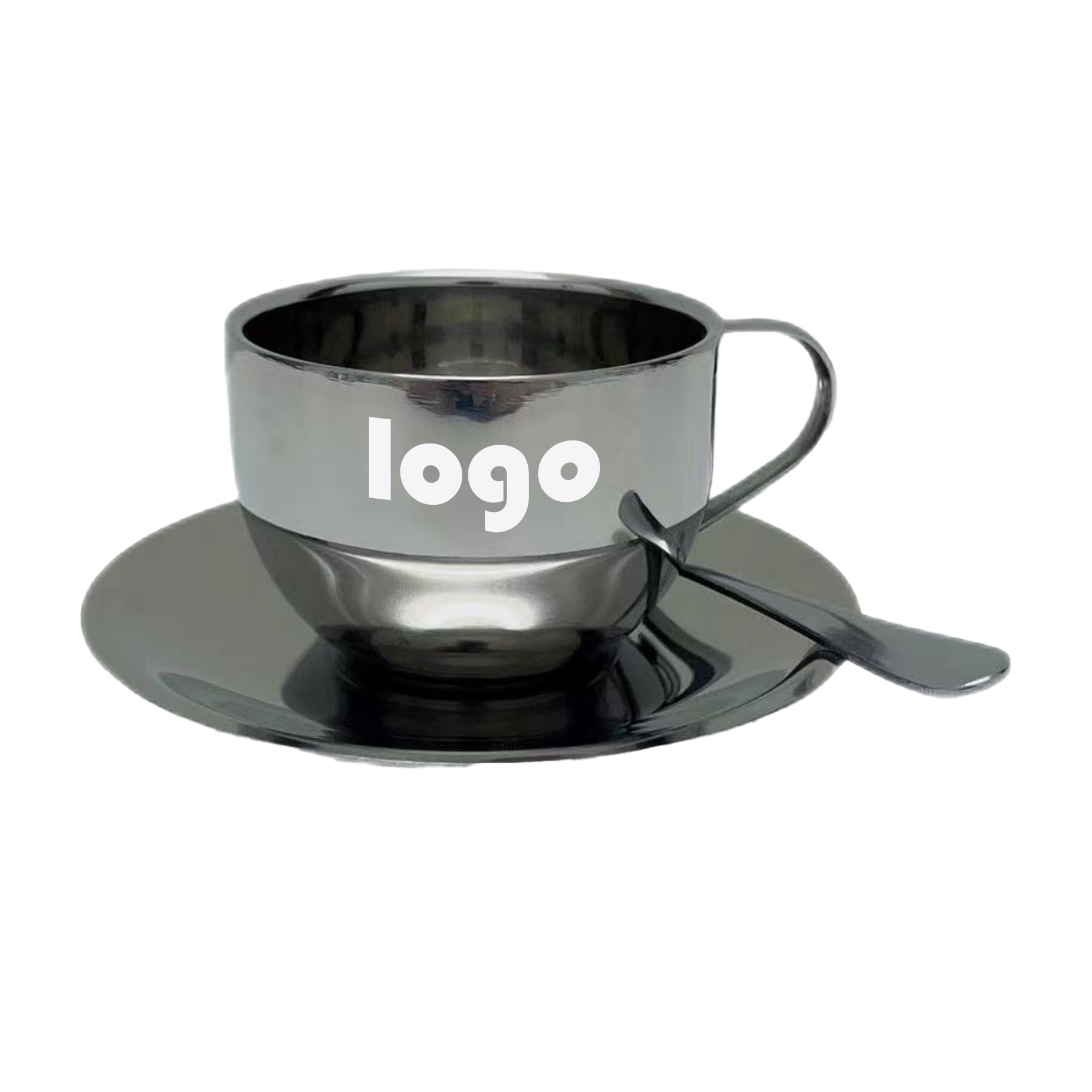 Double Stainless Steel Coffee Cup Three-Piece Set
