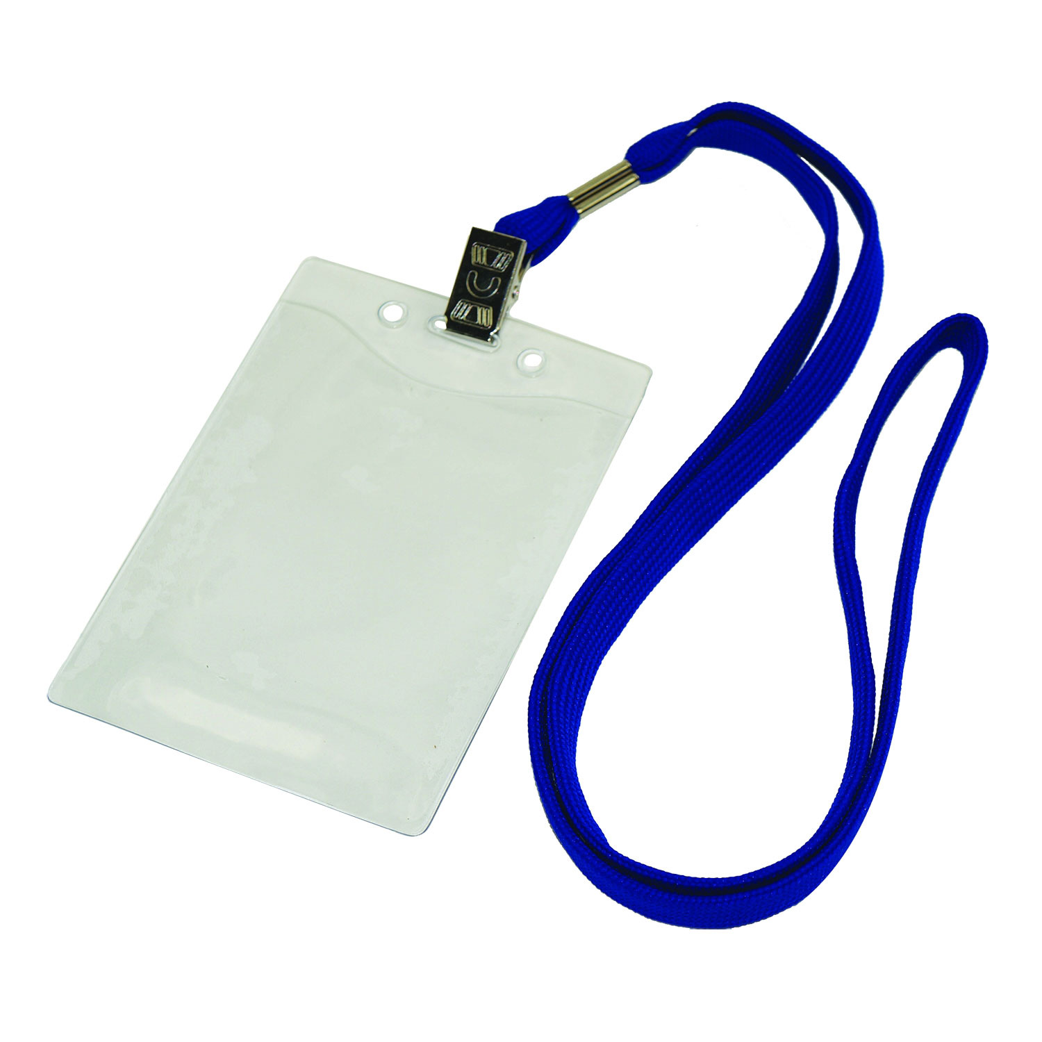 3/8 inch Flat BLank Lanyards with Badge Holder 2