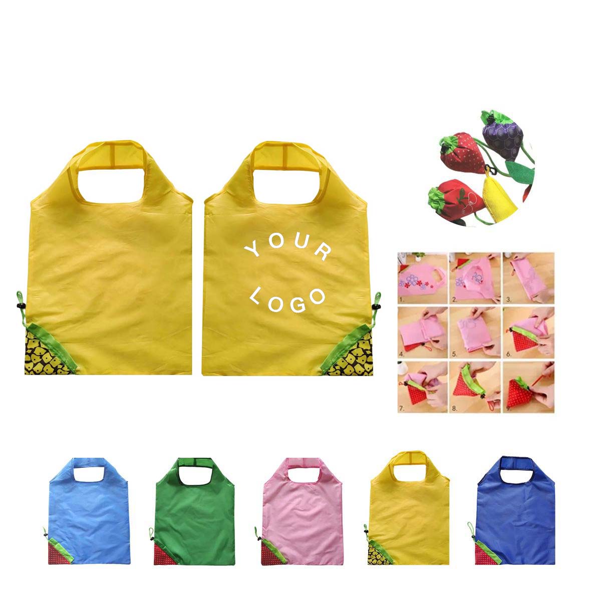 Foldable Strawberry Bag Lightweight Reusable 1