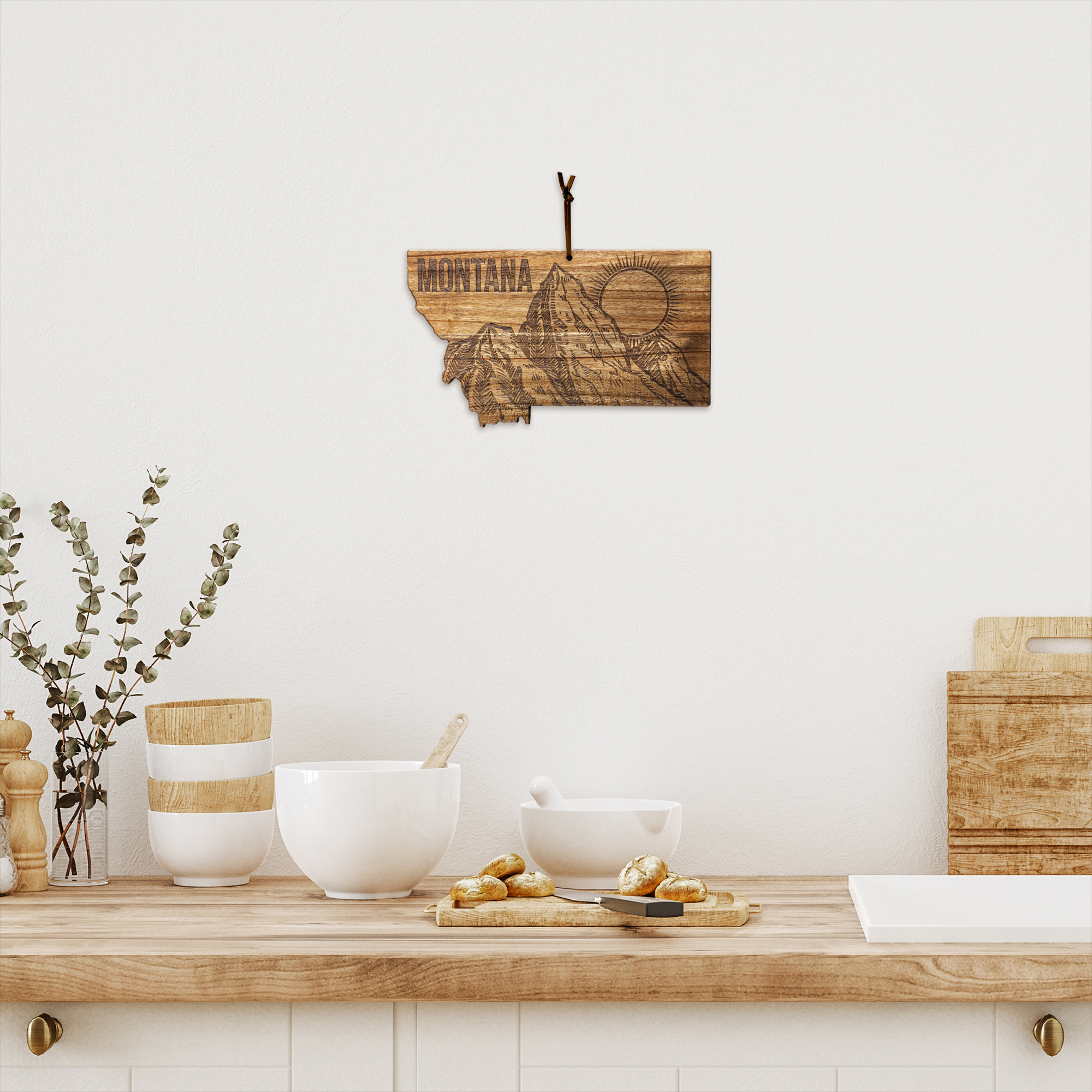 Rock & Branch® Origins Series Montana State Shaped Cutting and Serving Board 7