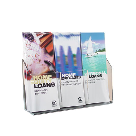 1-tiered 3 pocket Wall Mount Brochure Holder