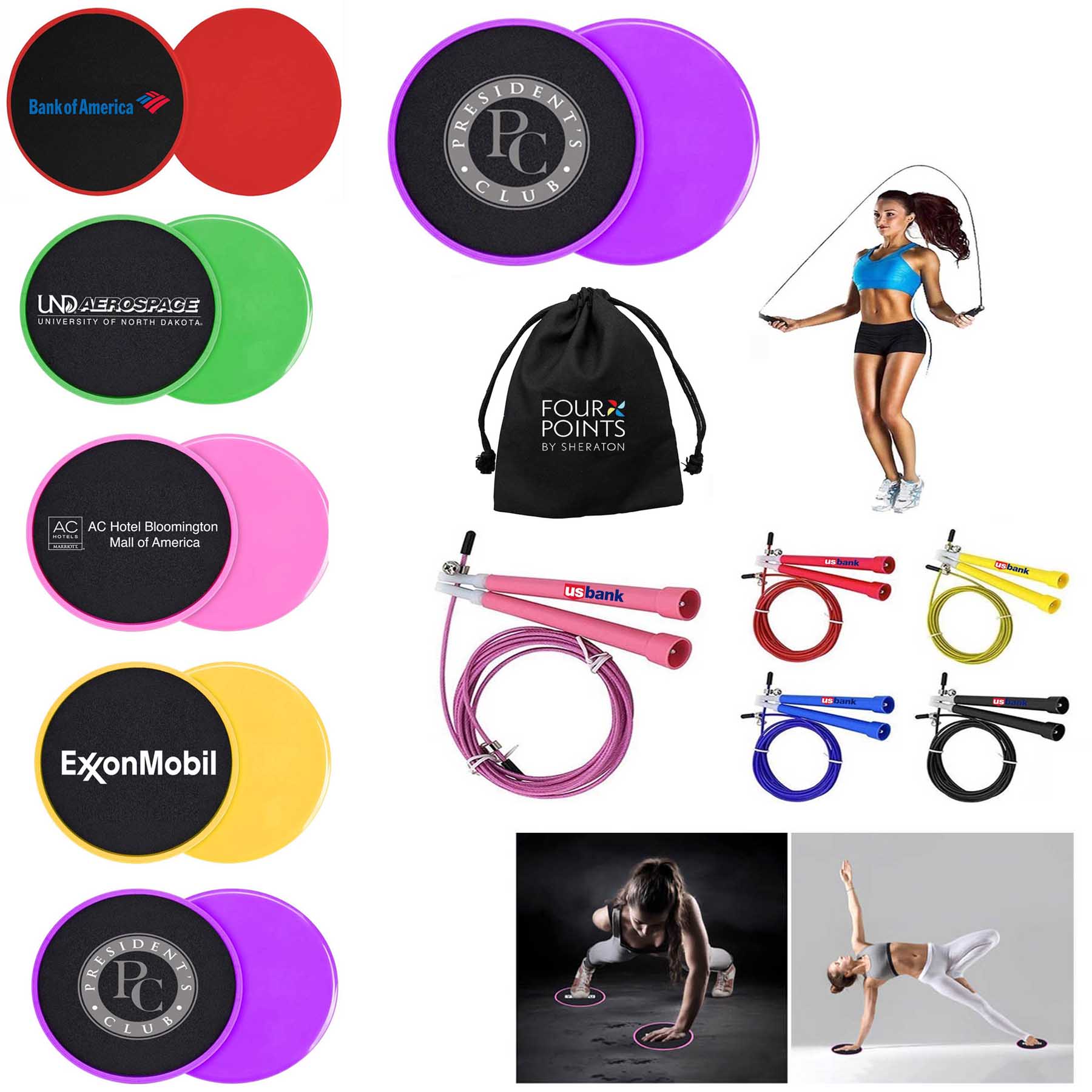iBank ® Fitness Sliders + Jump Rope 1