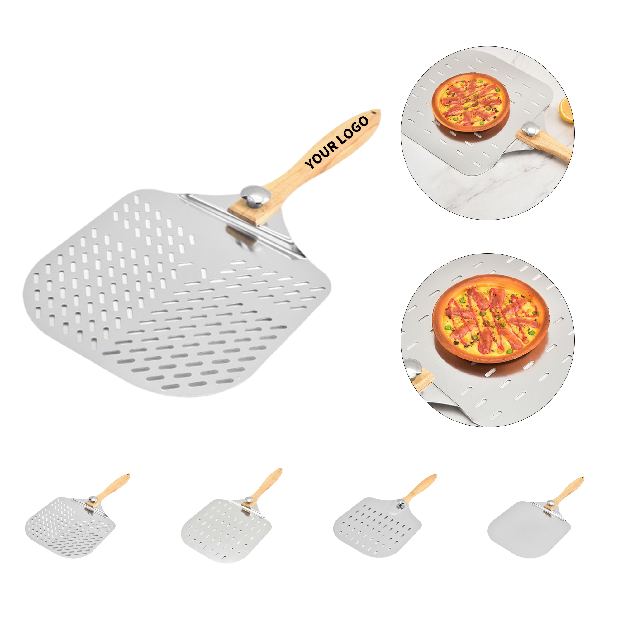 Twelve Inch Aluminum Steel Pizza Peel With Fold Handle 2