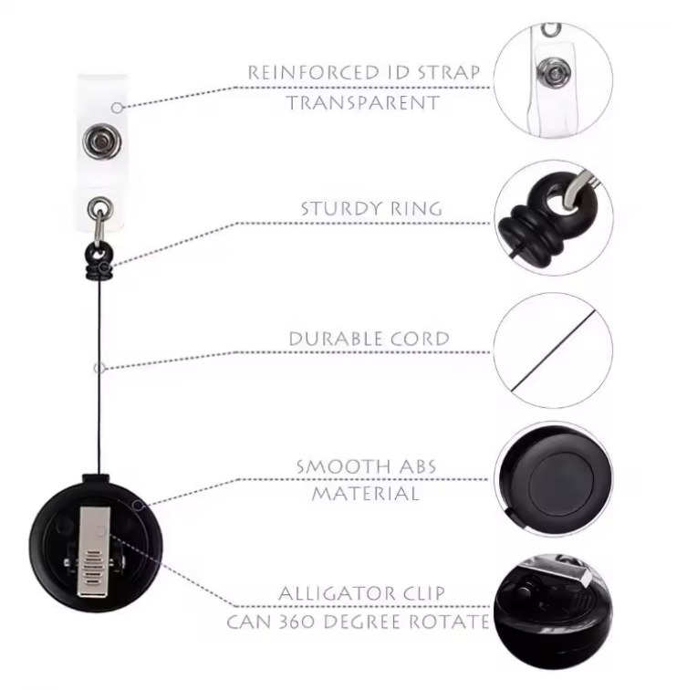 Round Retractable Badge Holder 4