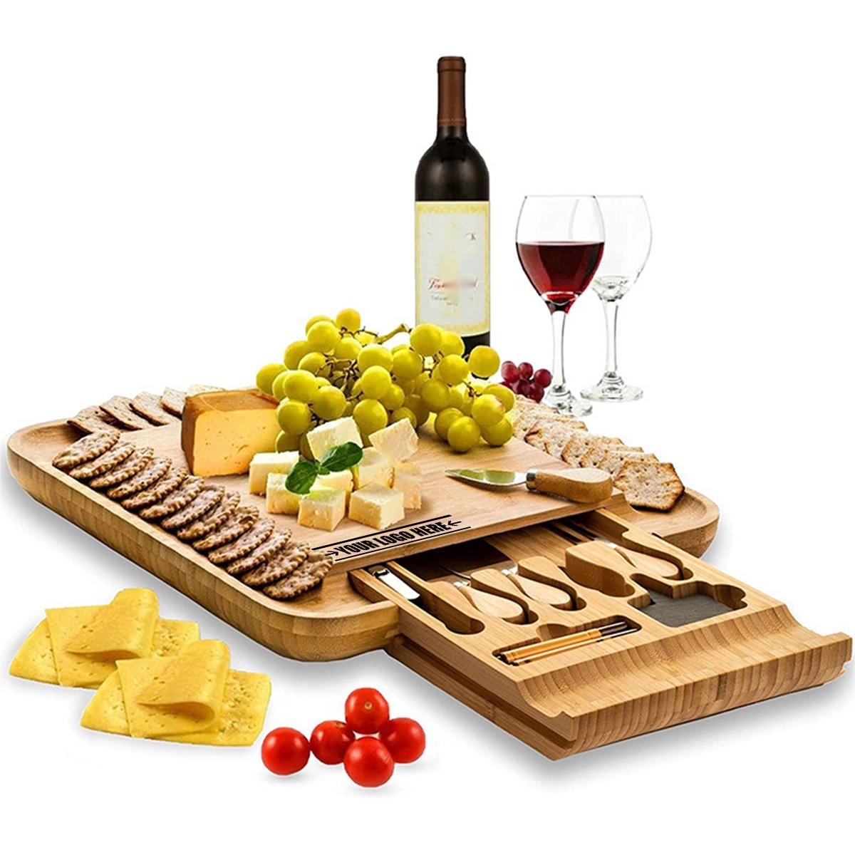 Bamboo Wood Charcuterie Board Set 4