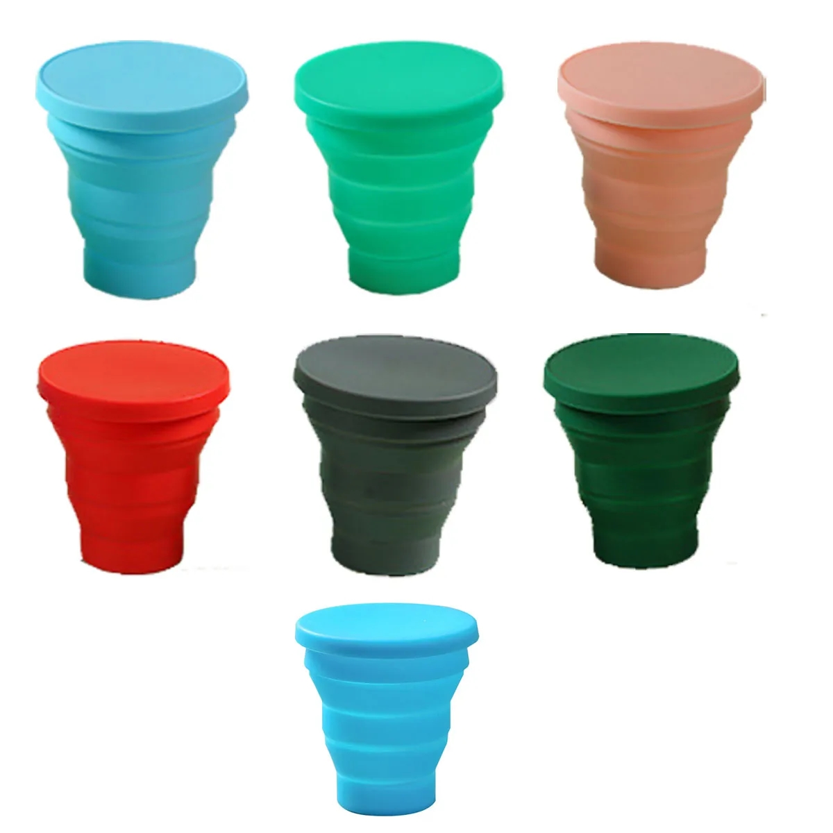 5.75oz Portable Outdoor Camping Foldable Silicone Water Cup 2