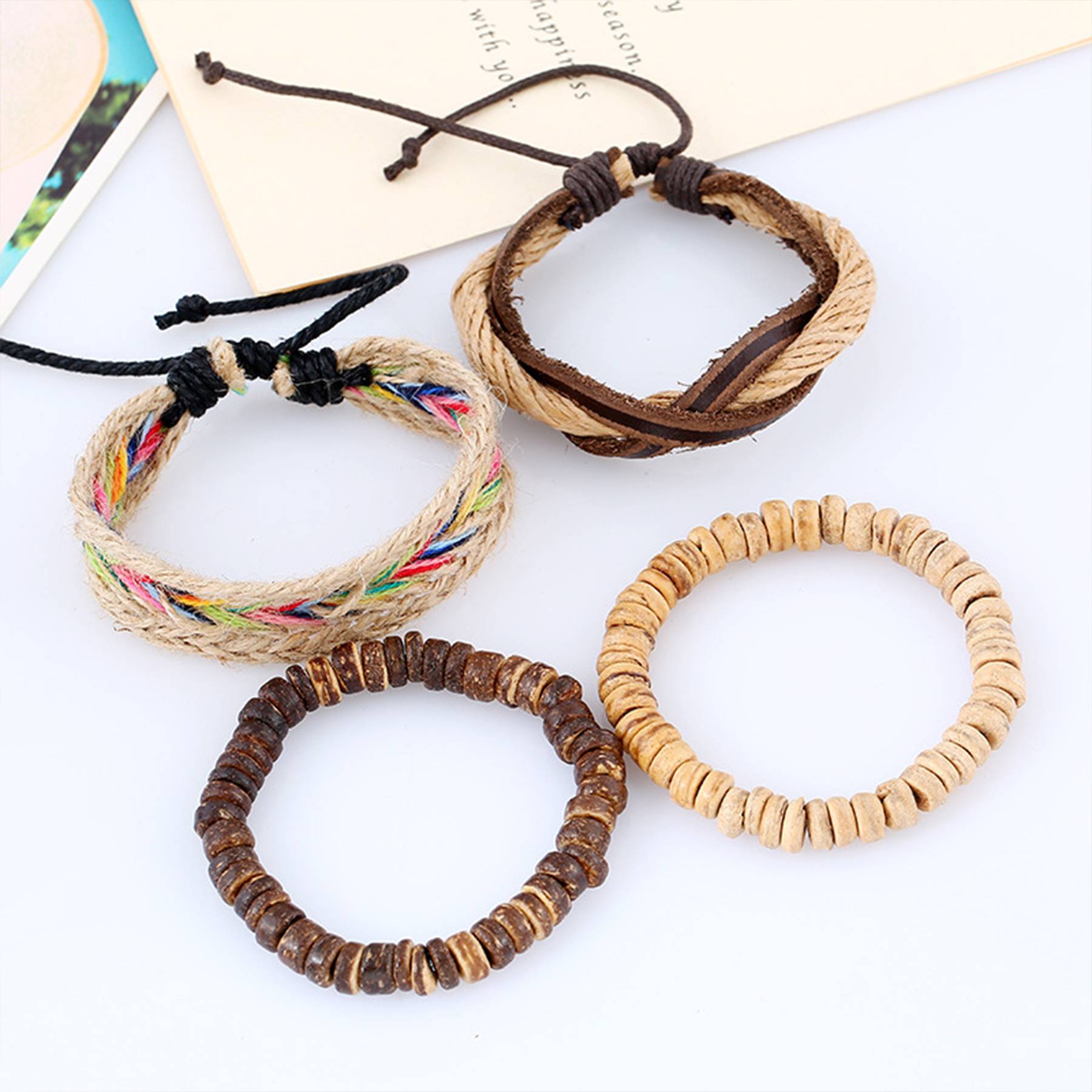 Jute Hand-woven vintage multi-layered bracelet 4