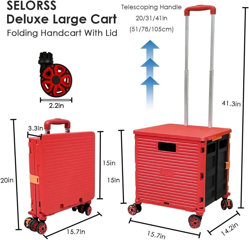 Foldable Utility Cart With 8 Wheels 3