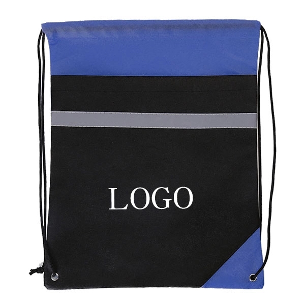 Non Woven Drawstring Bags with Reflective Stripe 3