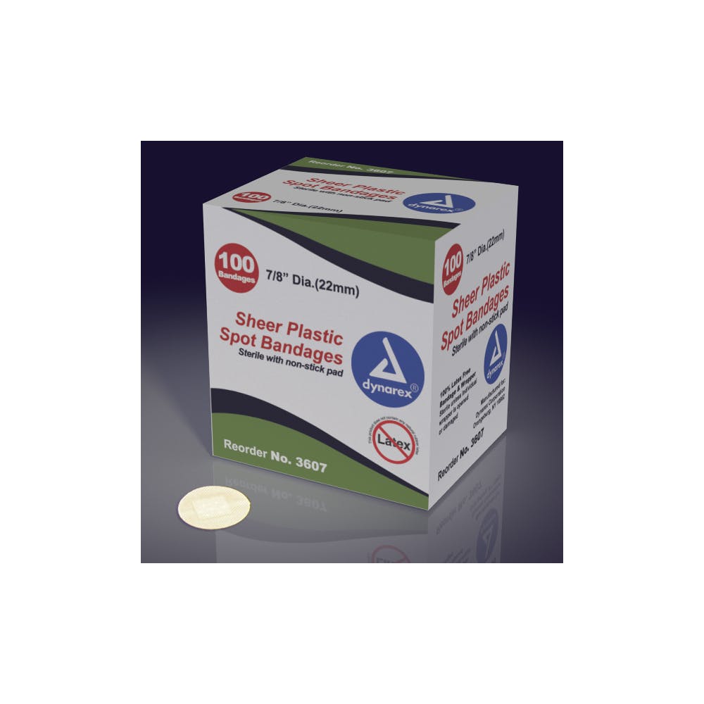 Sheer Spot Bandages in Dispenser - Plastic 7/8" 1