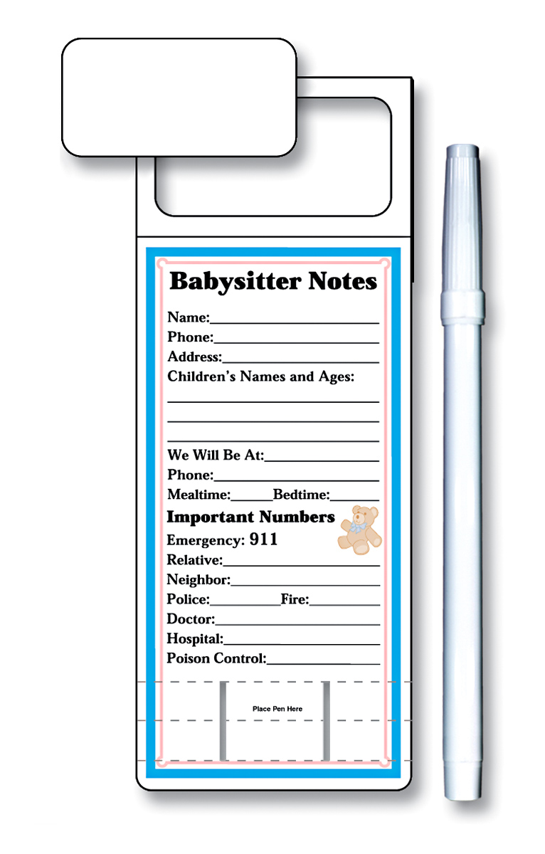 Skinny Mini Memo Board - Stock Babysitter Notes (3.5x9) 2