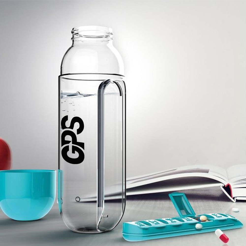 Two in one water cup medicine box 7 lattice outdoor portable water bottle 1