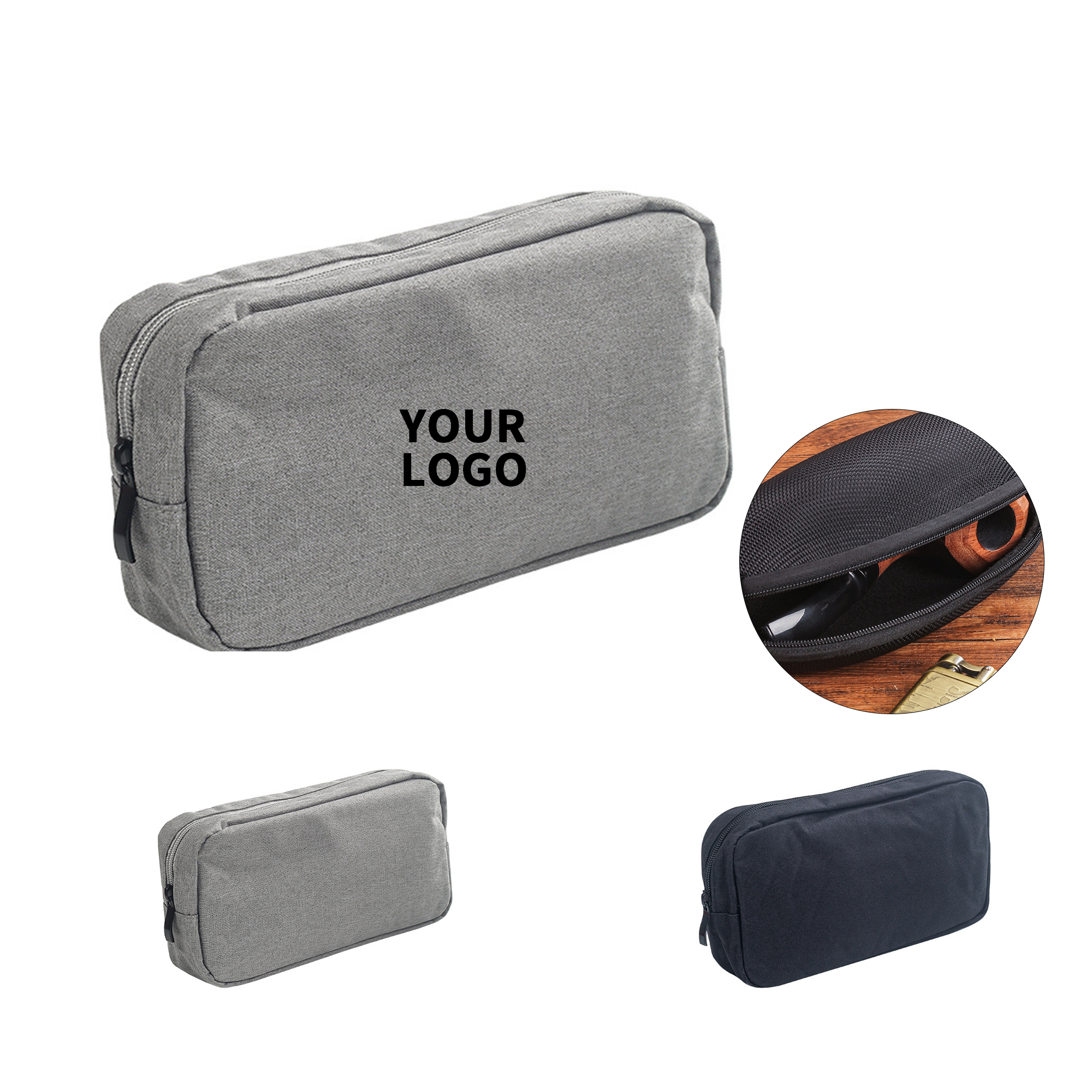 Waterproof Oxford Zipper Organizer Bag 9.1 x 2.2 x 4.6" 2