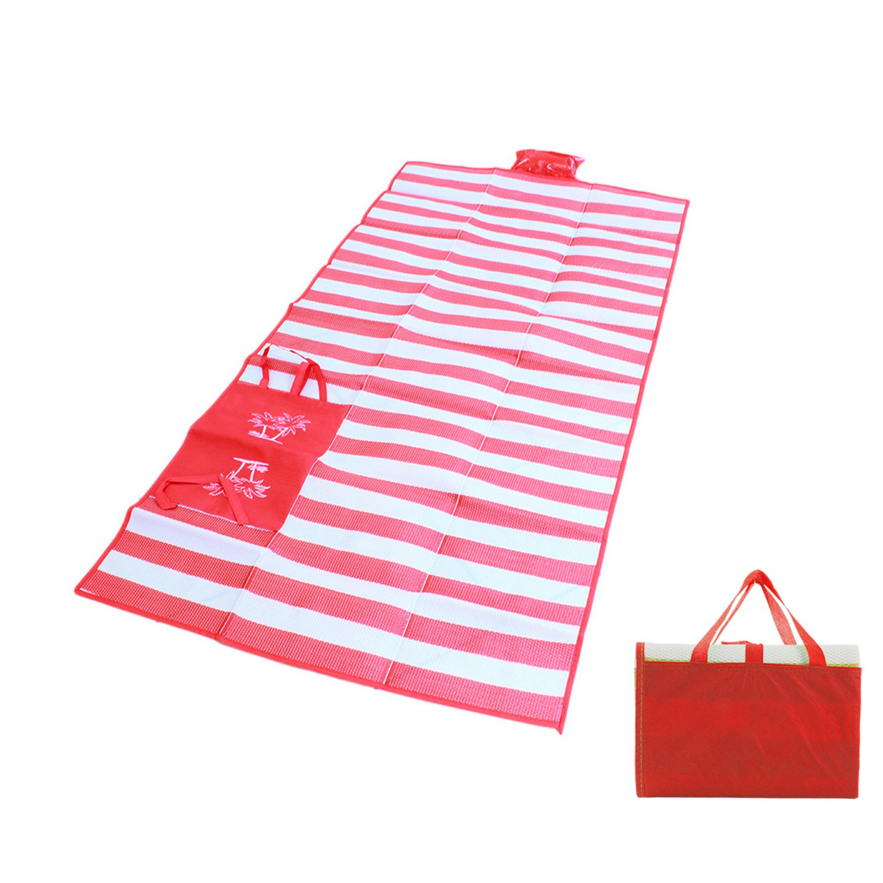 Folding Picnic Beach Mat W/Inflatable Pillow 4