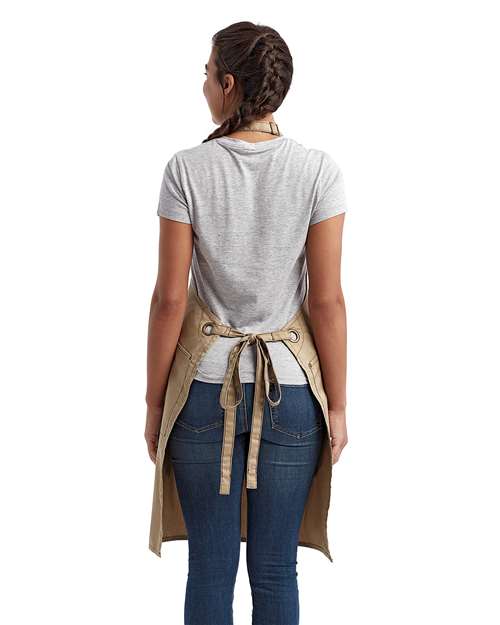 Barley Contrast Stitch Recycled Bib Apron - RP121 10