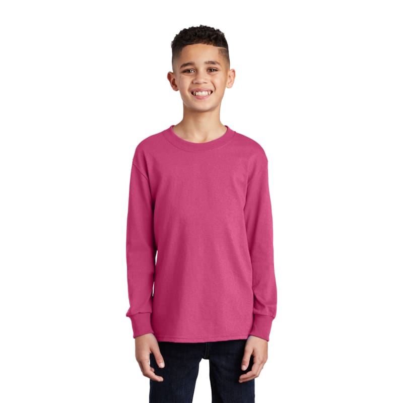 Port & Company Youth Long Sleeve Core Cotton Tee. 56