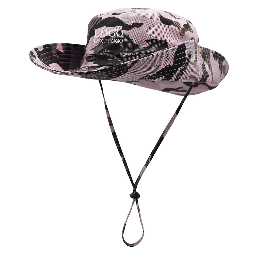 Tactical Camouflage Large Brim Custom Bucket Hats 15